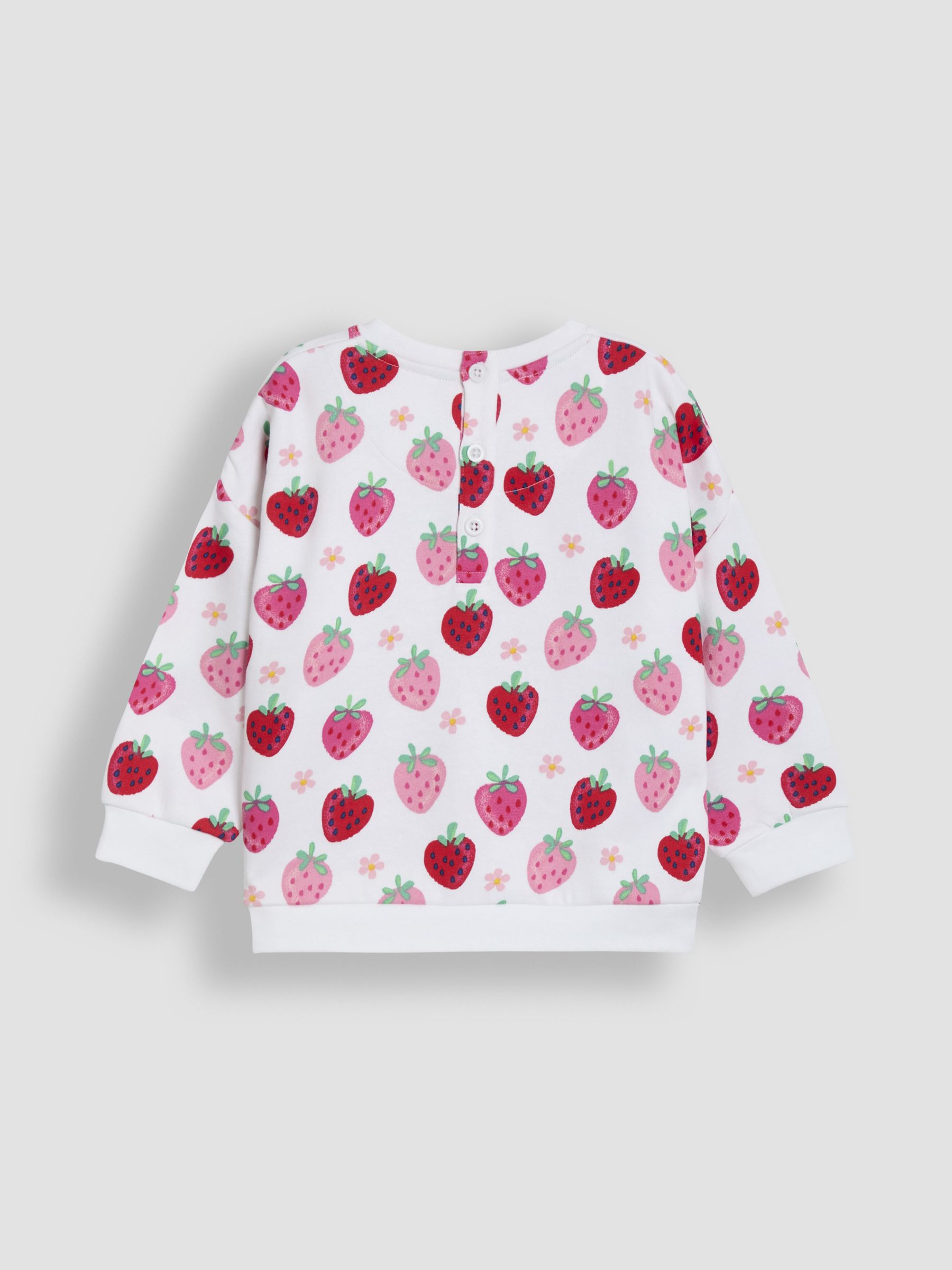 Cream Strawberry Printed Crew Neck Sweatshirt - Image 2 of 3