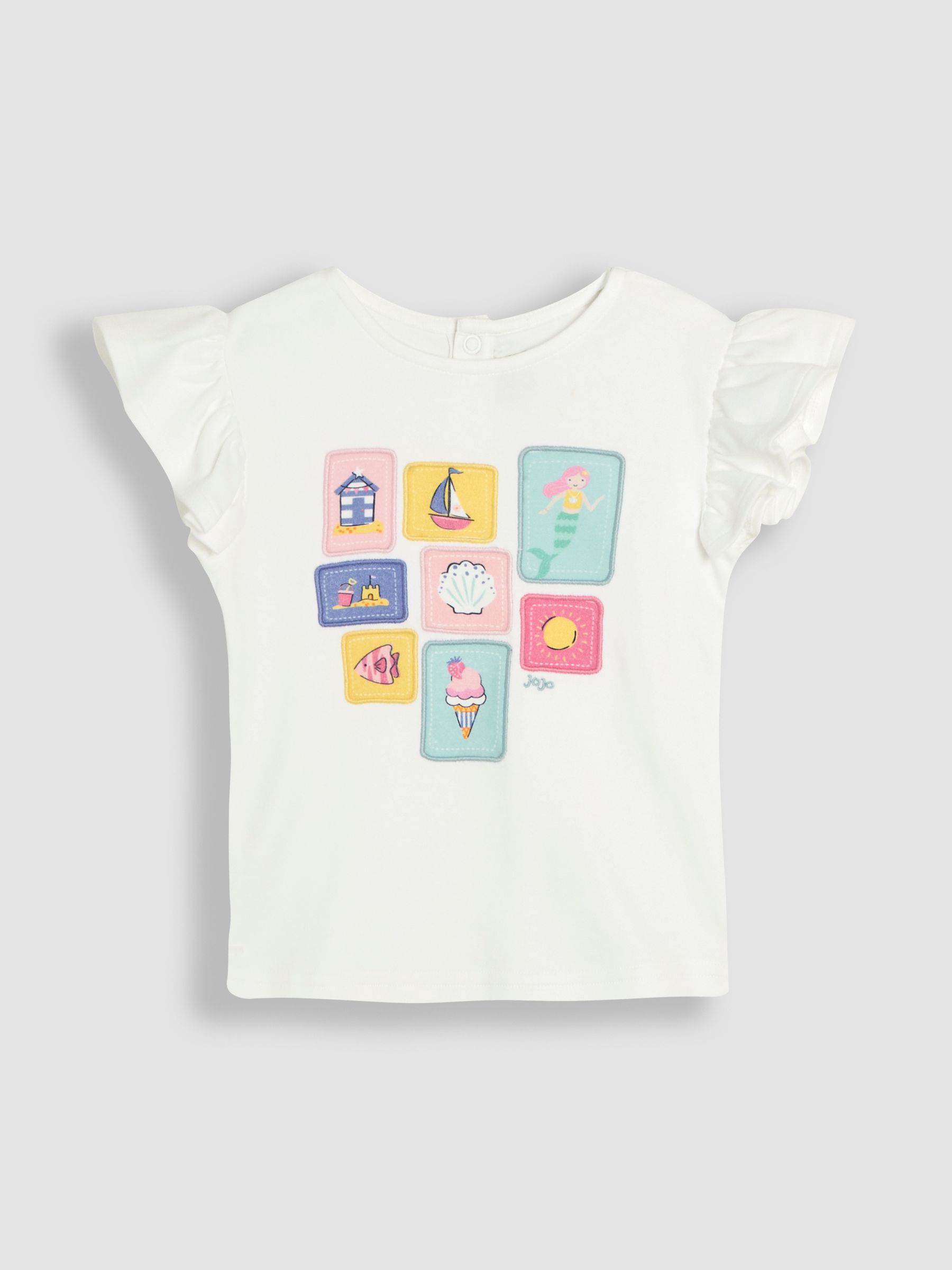 White Seaside Appliqué T-Shirt & Shorts Set 2 Piece - Image 2 of 6