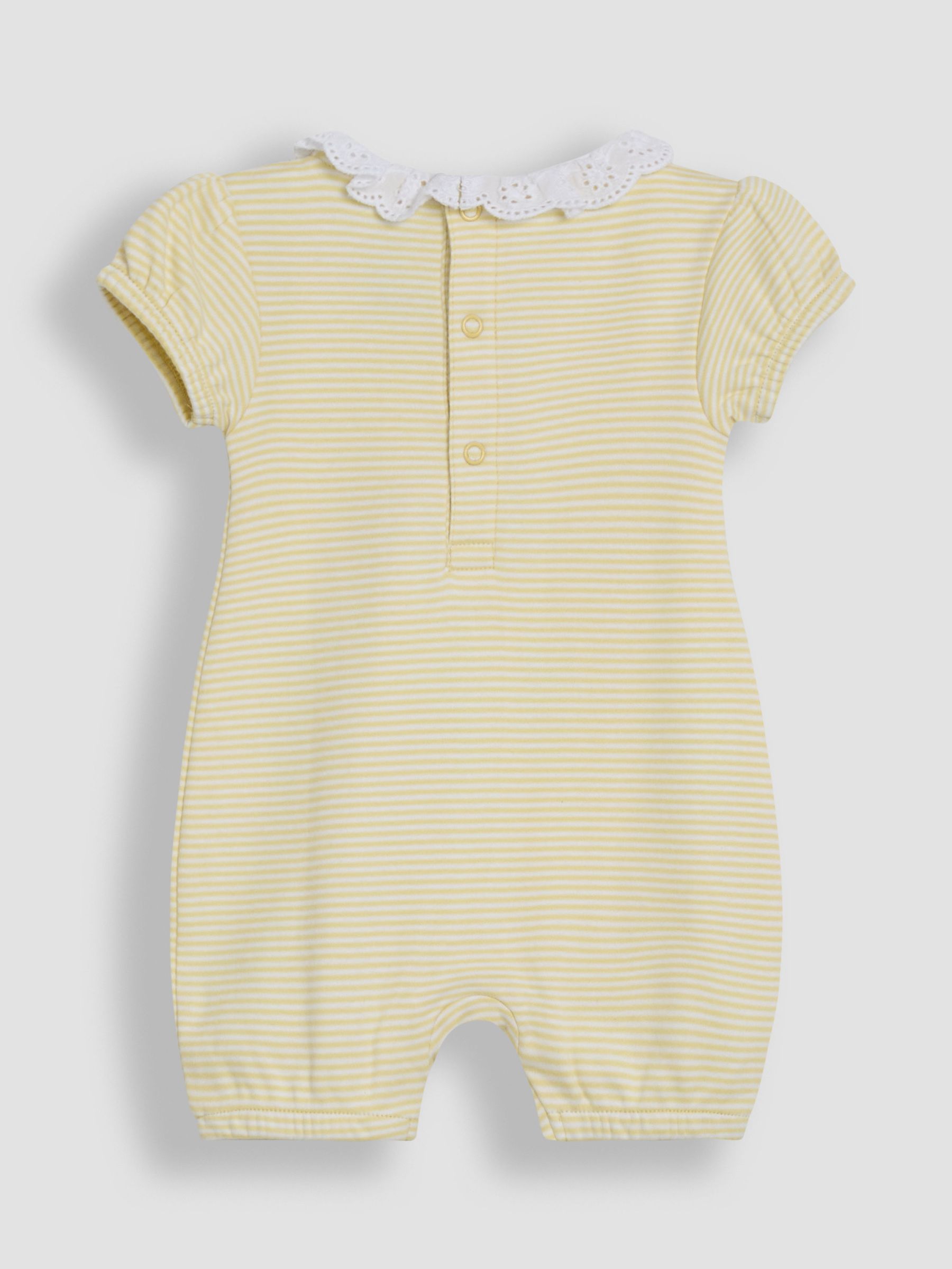 Yellow Duck Broderie Collar 100% Cotton Rompers 2 Pack - Image 3 of 4