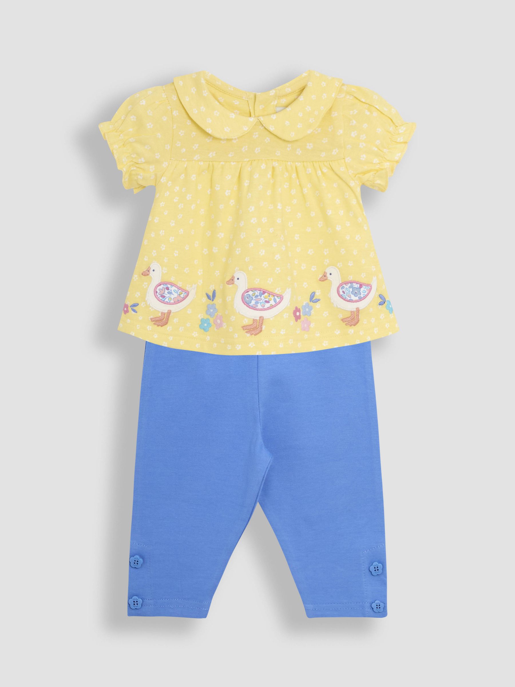 Yellow Duck Appliqué Collared Blouse & Leggings Set 2 Piece - Image 1 of 3
