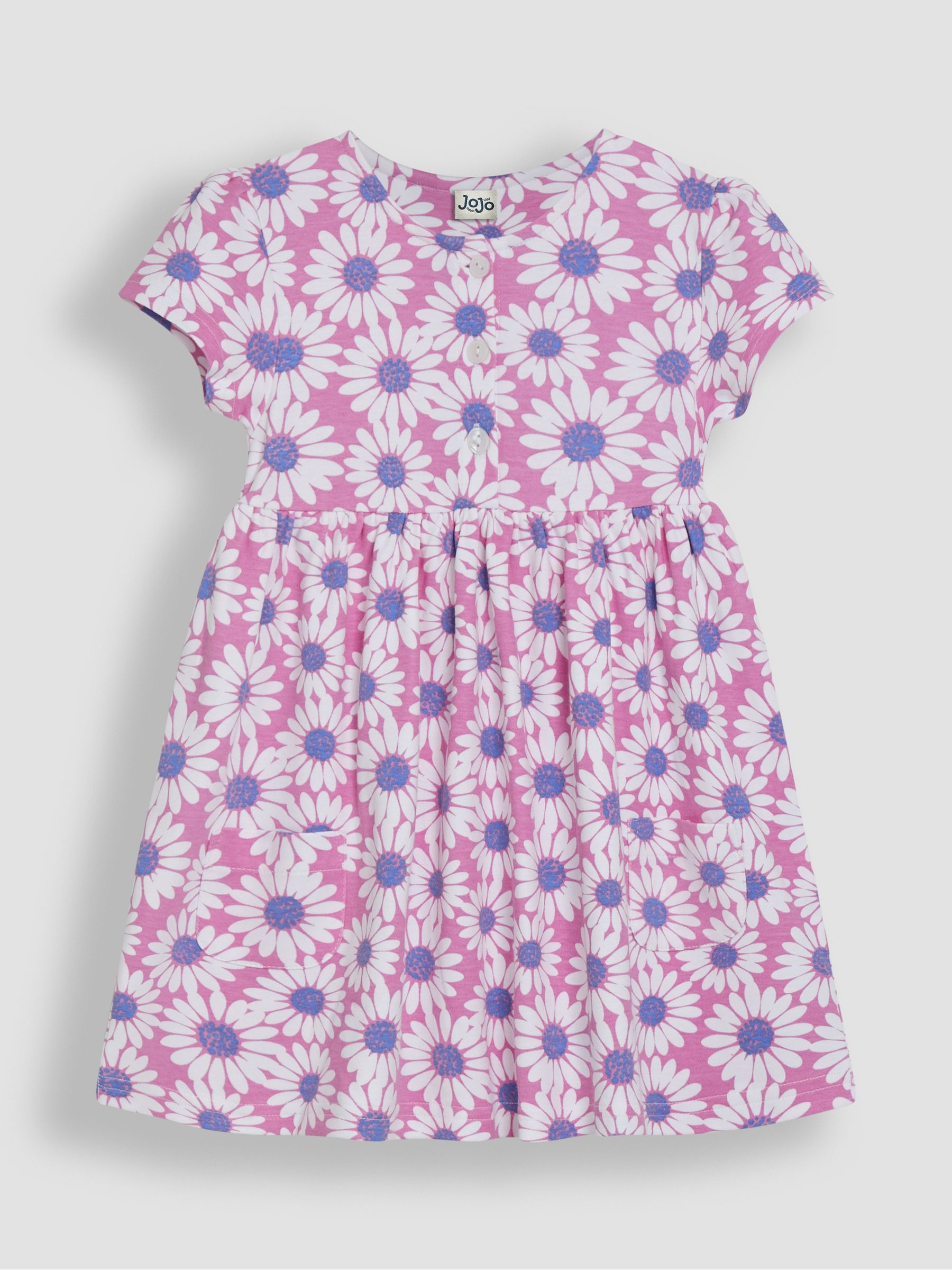 Pink Daisy Button Front Dress - Image 1 of 3