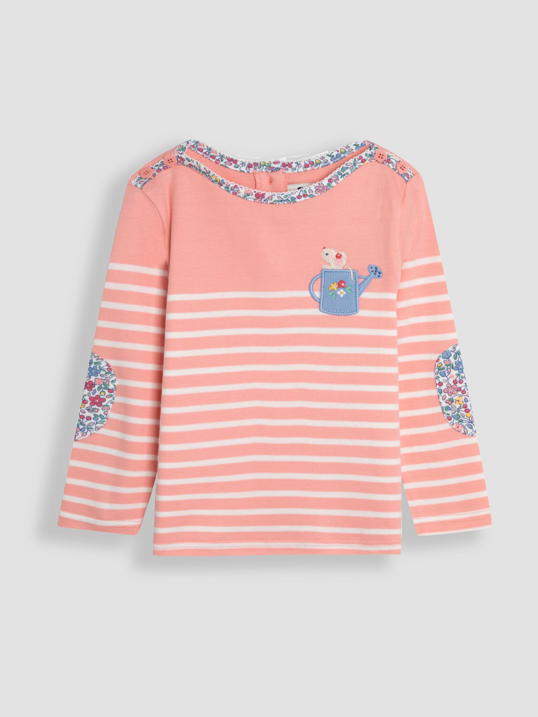 Pink Mouse Appliqué Pocket Breton Top - Image 1 of 3