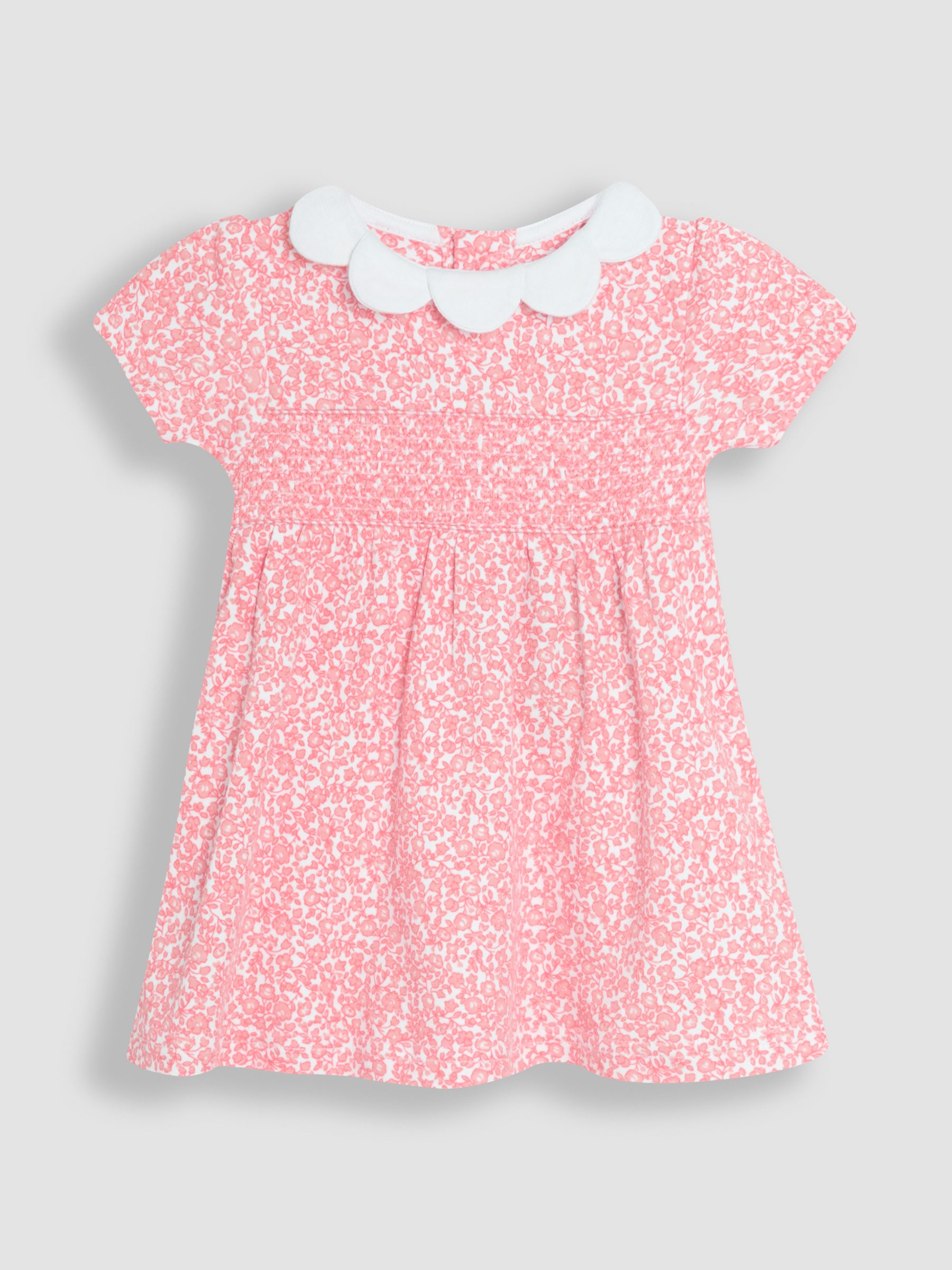 Pink Ditsy Floral Print Smocked Jersey Dress - Image 2 of 5