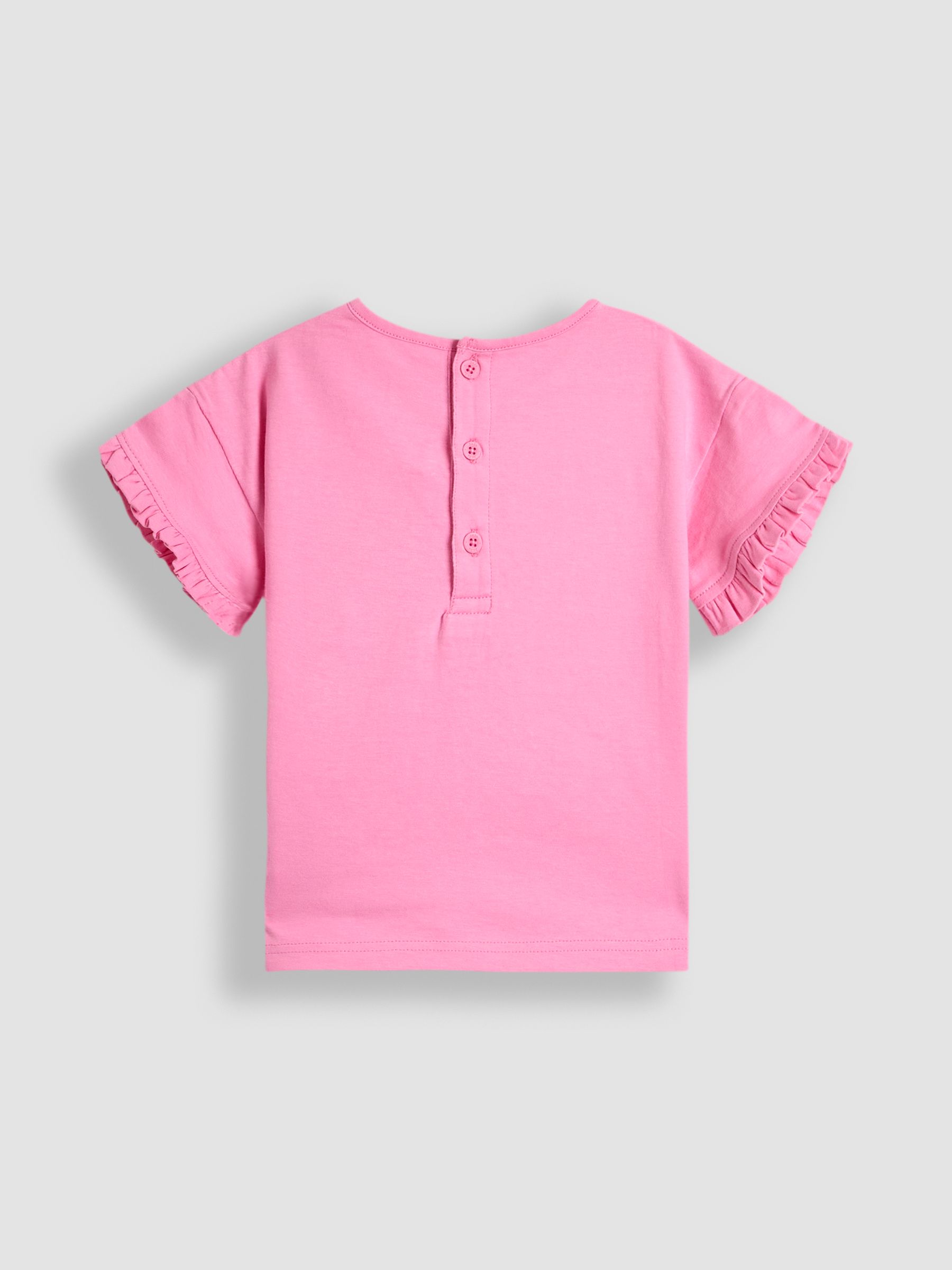 Fucshia Pink Floral Appliqué Frill T-Shirt & Shorts Set 2 Piece - Image 3 of 6