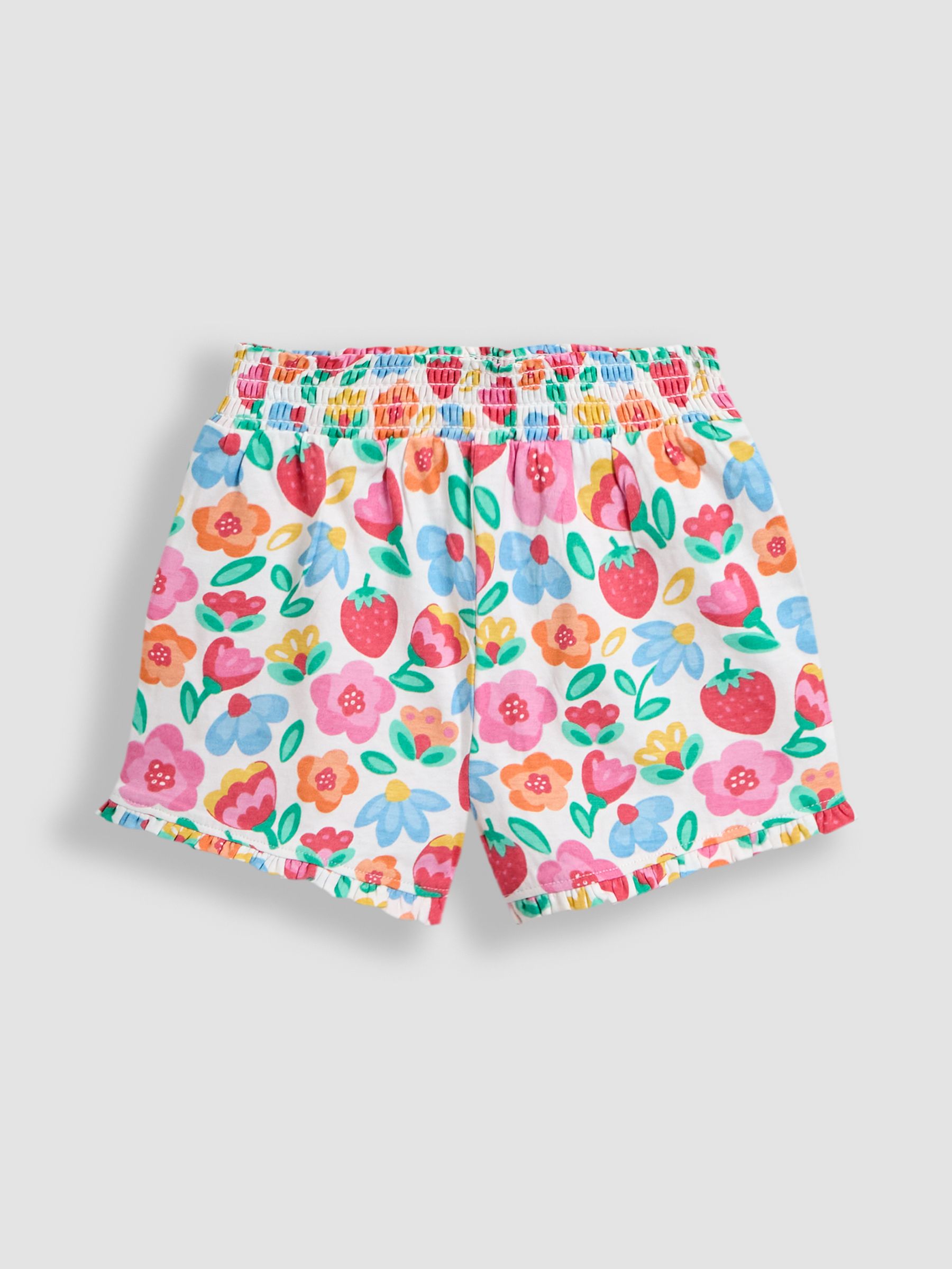 Fucshia Pink Floral Appliqué Frill T-Shirt & Shorts Set 2 Piece - Image 4 of 6