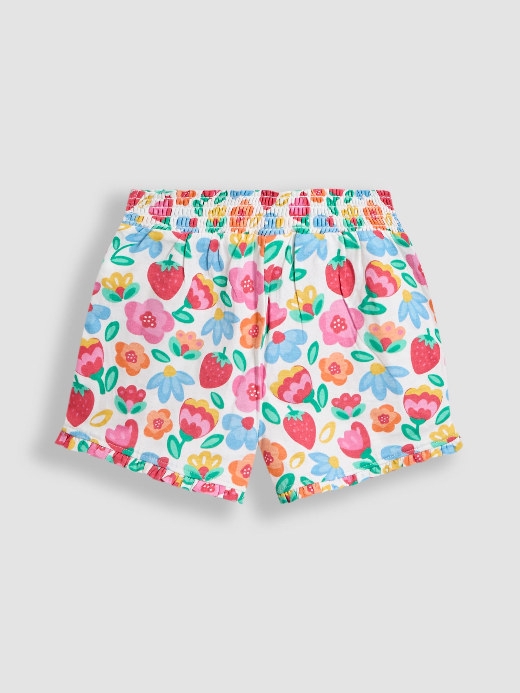 Fucshia Pink Floral Appliqué Frill T-Shirt & Shorts Set 2 Piece - Image 5 of 6