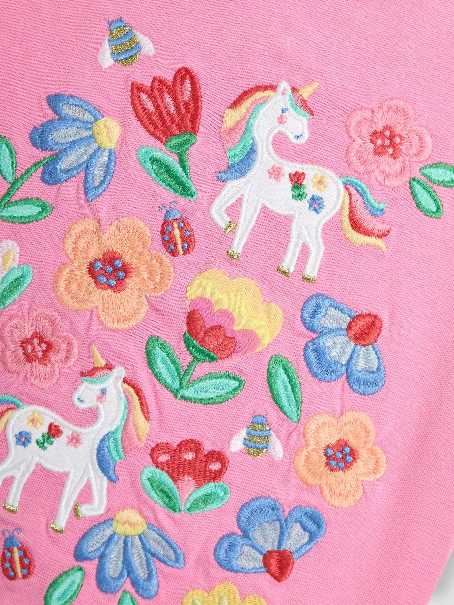 Fucshia Pink Floral Appliqué Frill T-Shirt & Shorts Set 2 Piece - Image 6 of 6