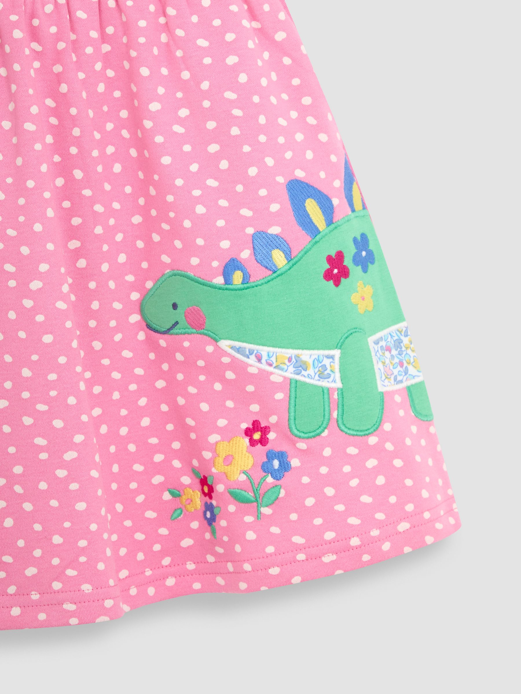 Fuchsia Pink Dinosaur Appliqué Button Front Dress - Image 3 of 3