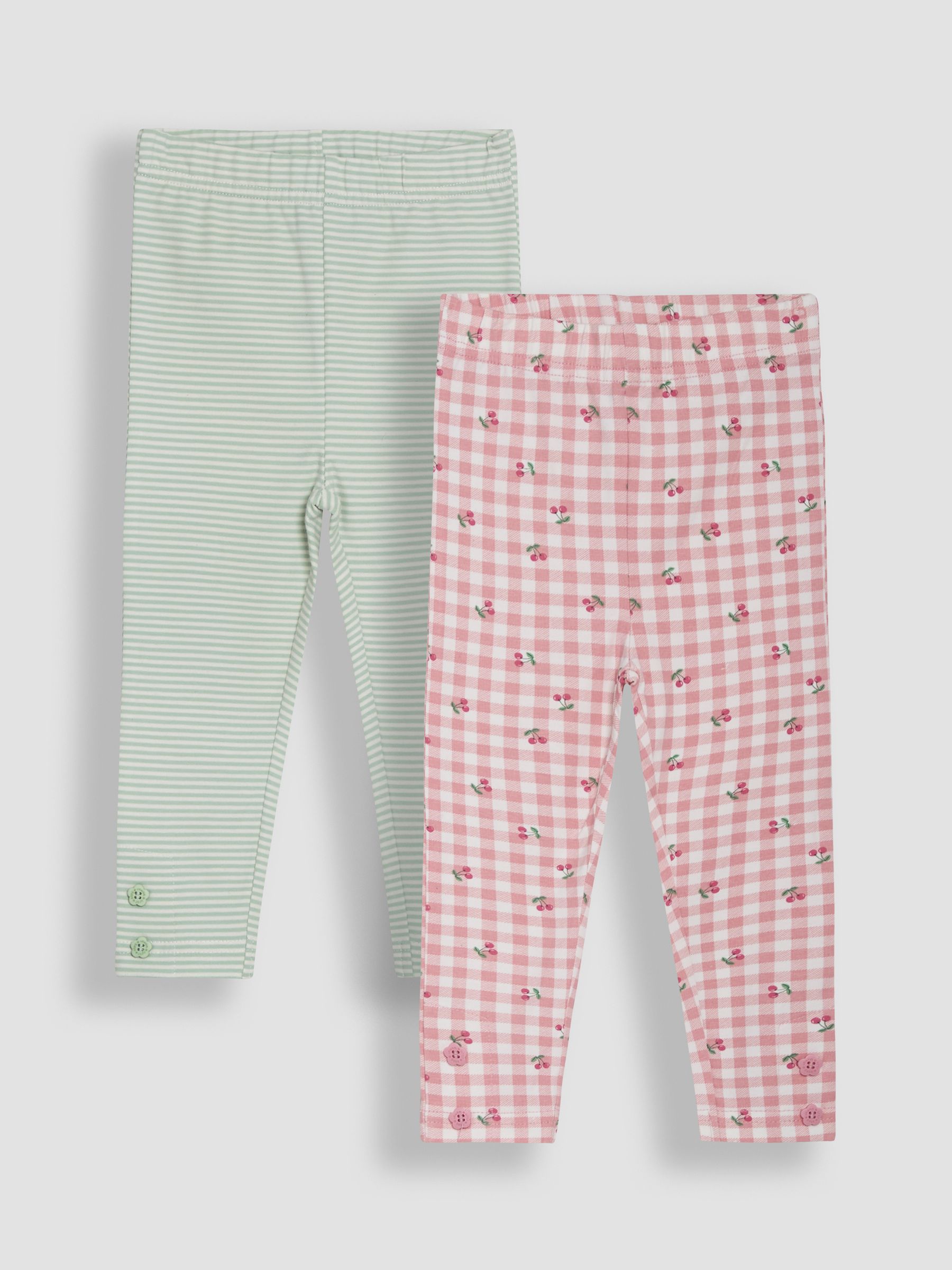 Pink Cherry Gingham Leggings 2 Pack - Image 1 of 6
