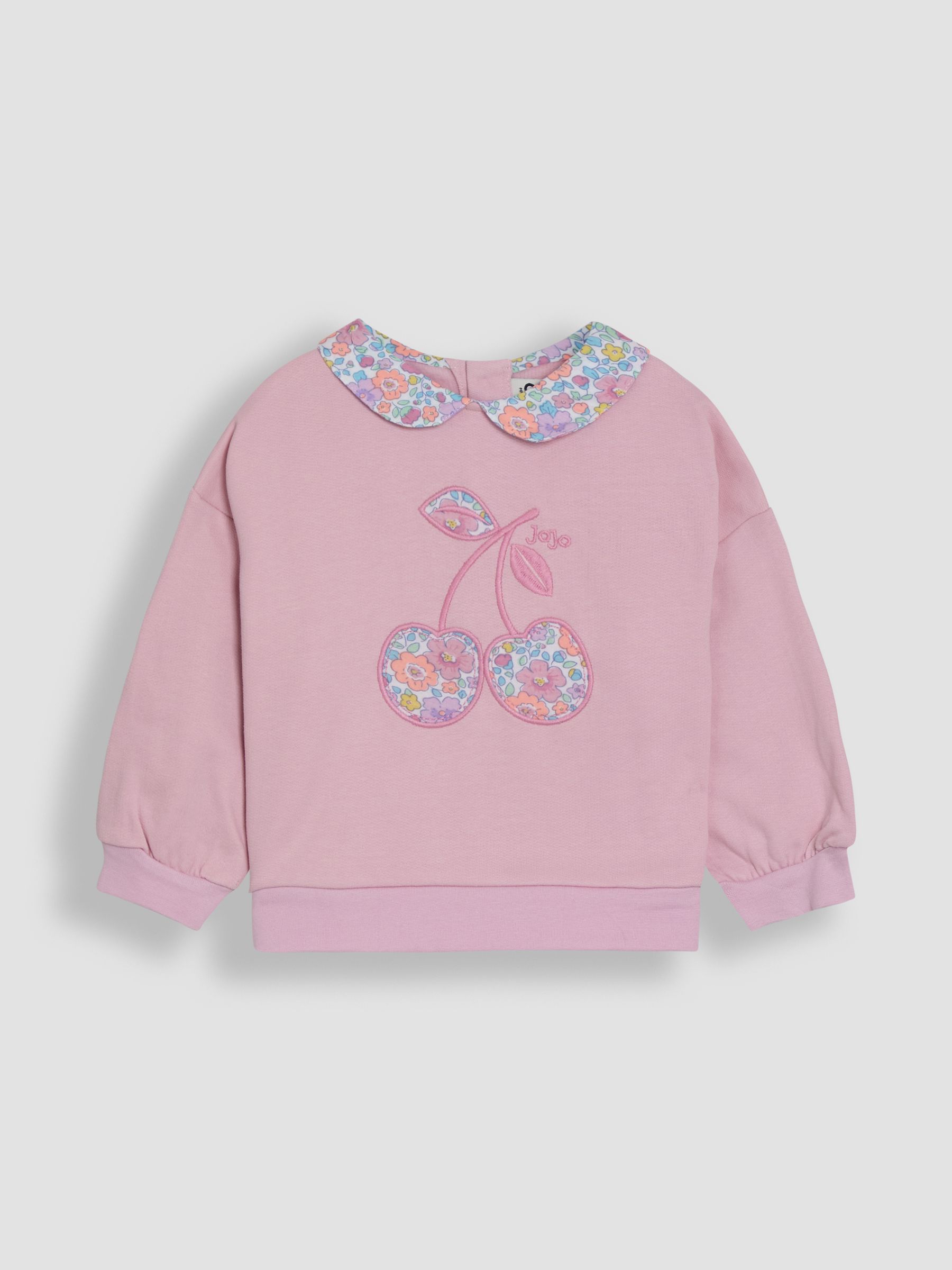 Pink Cherry 2-Piece Appliqué Sweatshirt & Leggings Set - Image 4 of 4