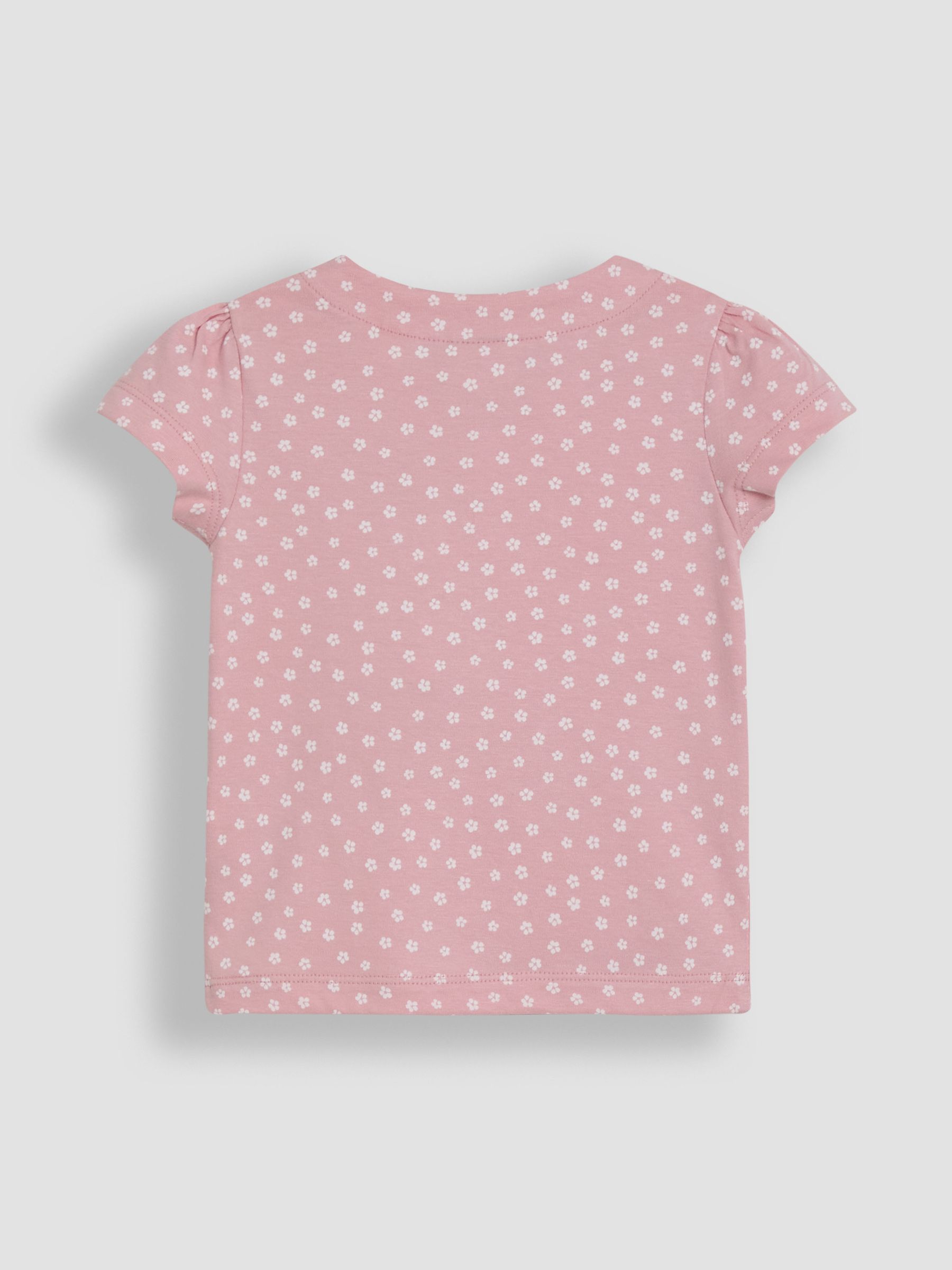 Pink Bunny Print Appliqué 100% Cotton T-Shirt - Image 2 of 3