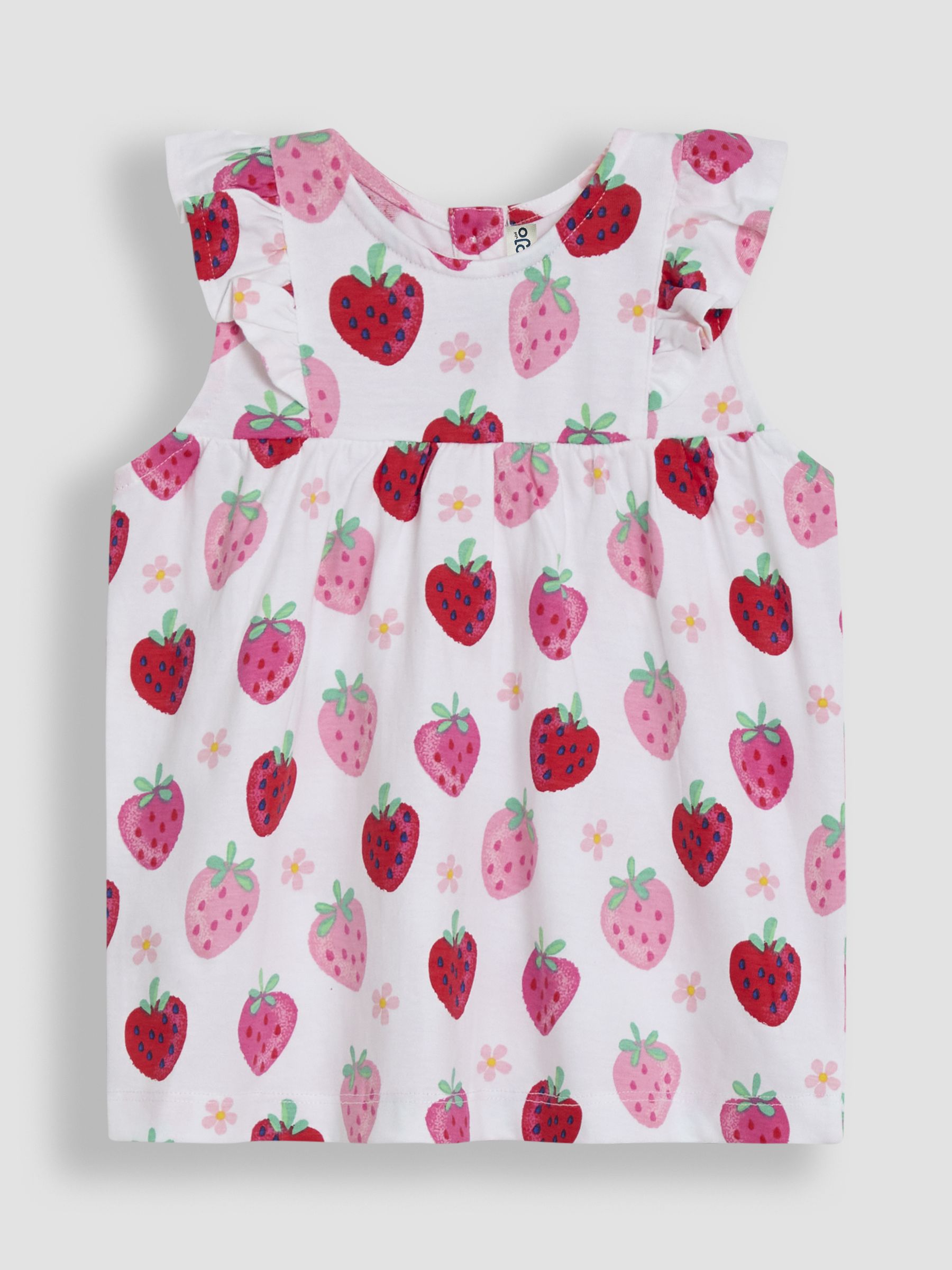 Pink Strawberry Floral 2-Pack Flutter Sleeve T-Shirts - Image 2 of 5