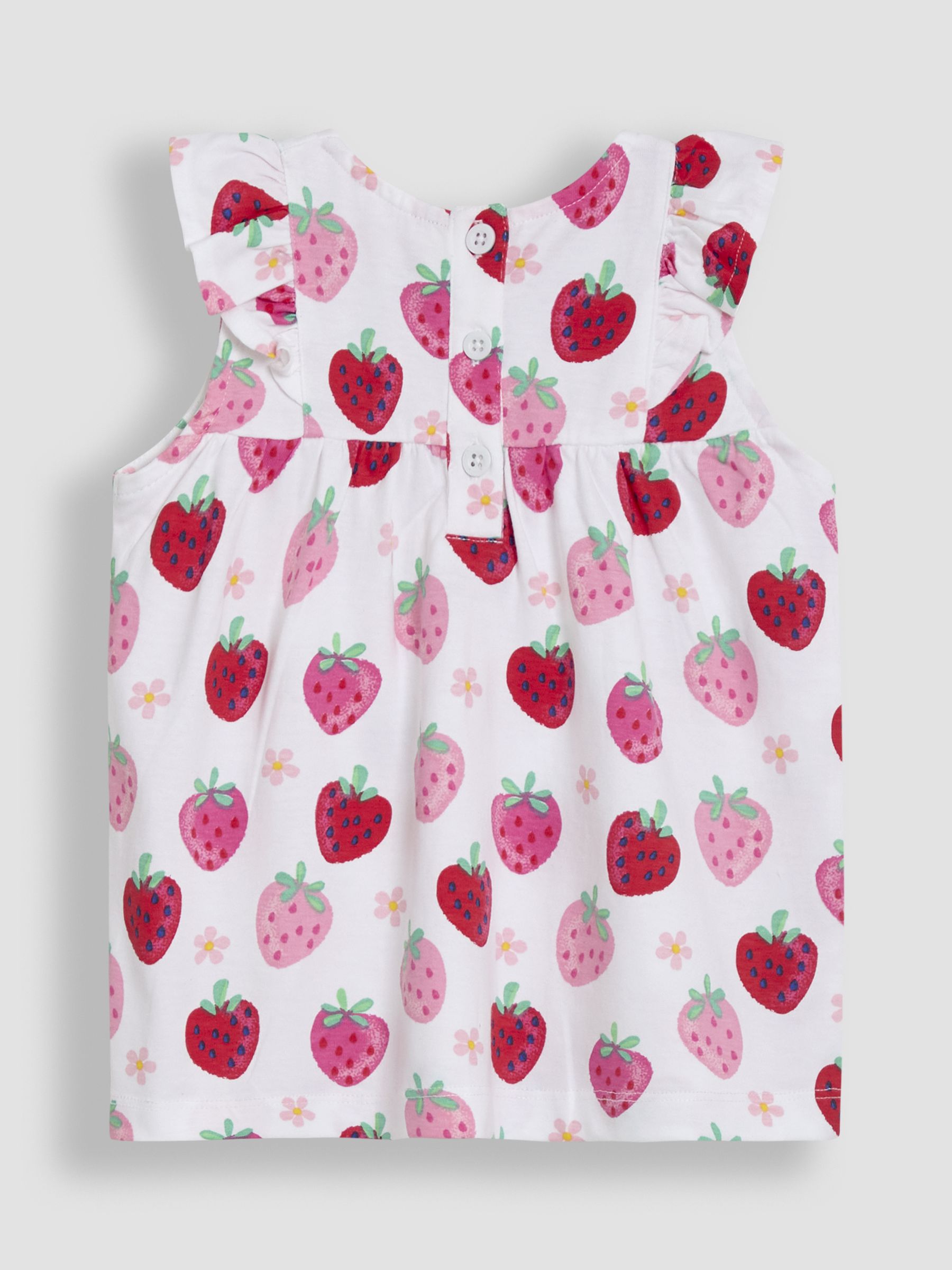 Pink Strawberry Floral 2-Pack Flutter Sleeve T-Shirts - Image 3 of 5