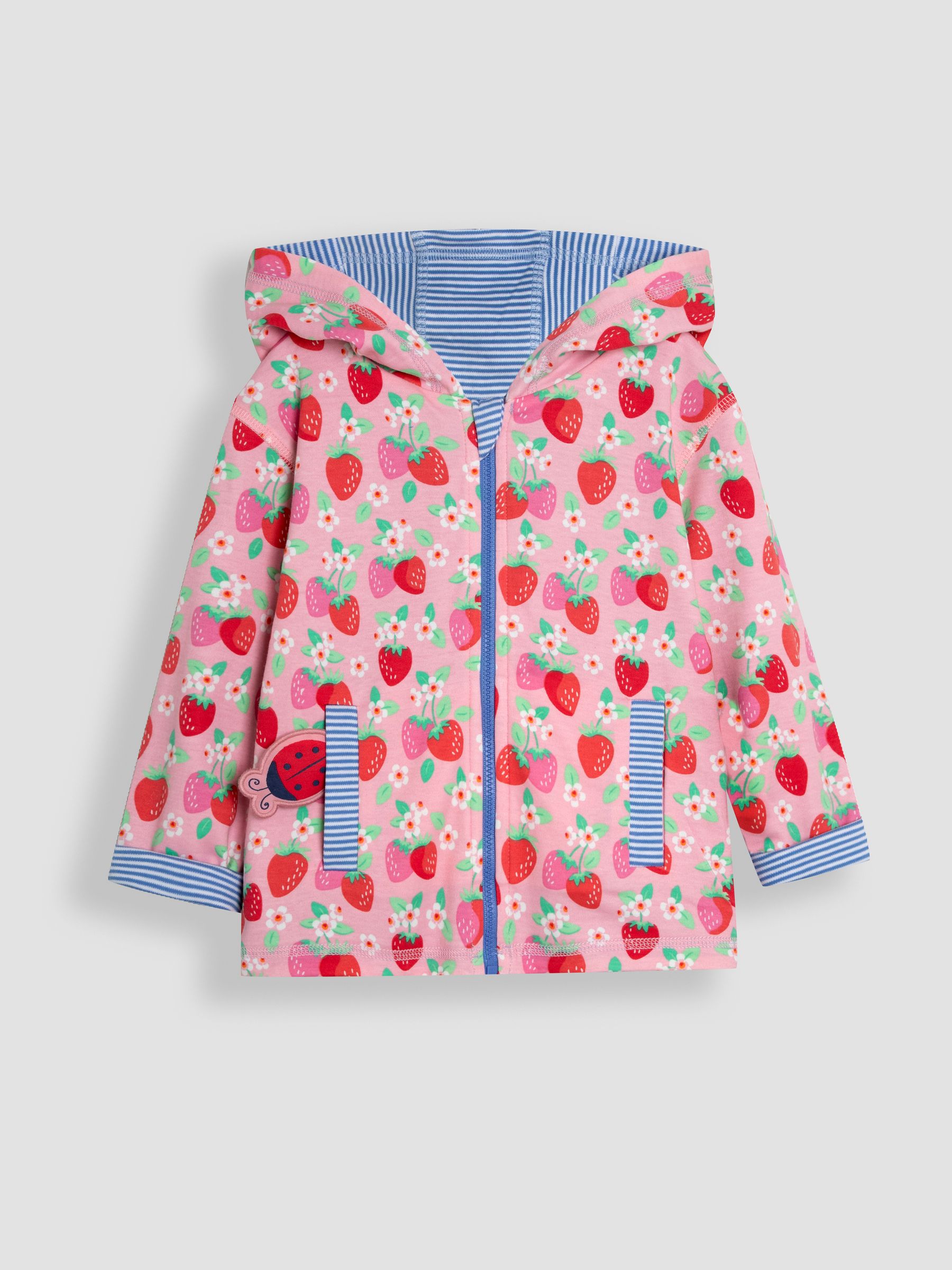 Cornflower Blue Ladybird Appliqué Reversible Hoodie - Image 4 of 9