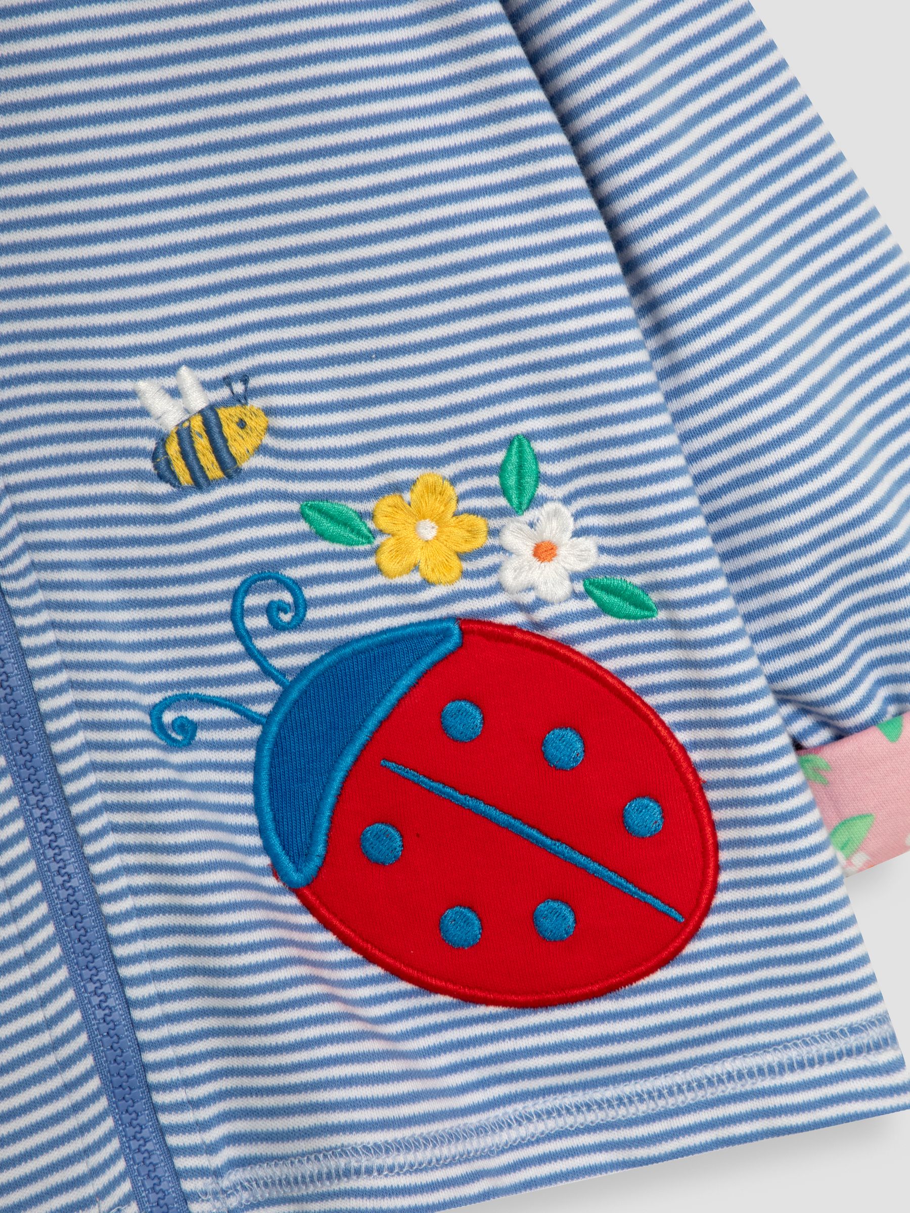 Cornflower Blue Ladybird Appliqué Reversible Hoodie - Image 7 of 9