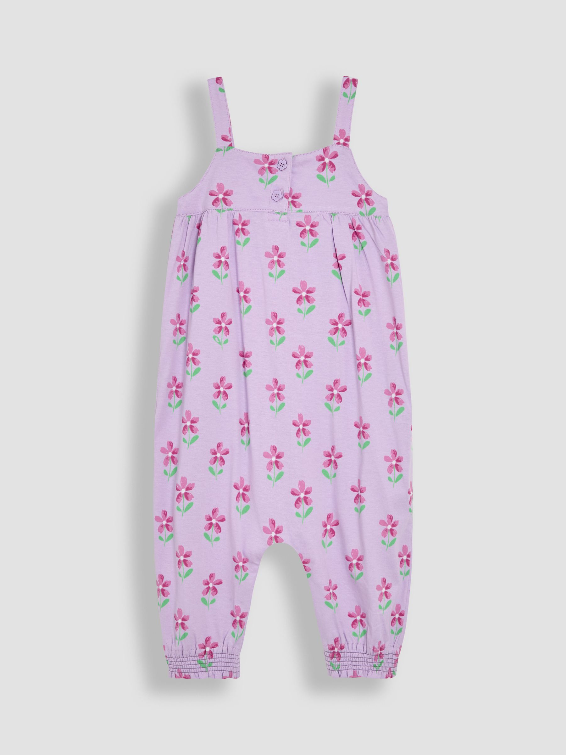 Lilac Purple Floral Button Front Jumpsuit - Image 1 of 3