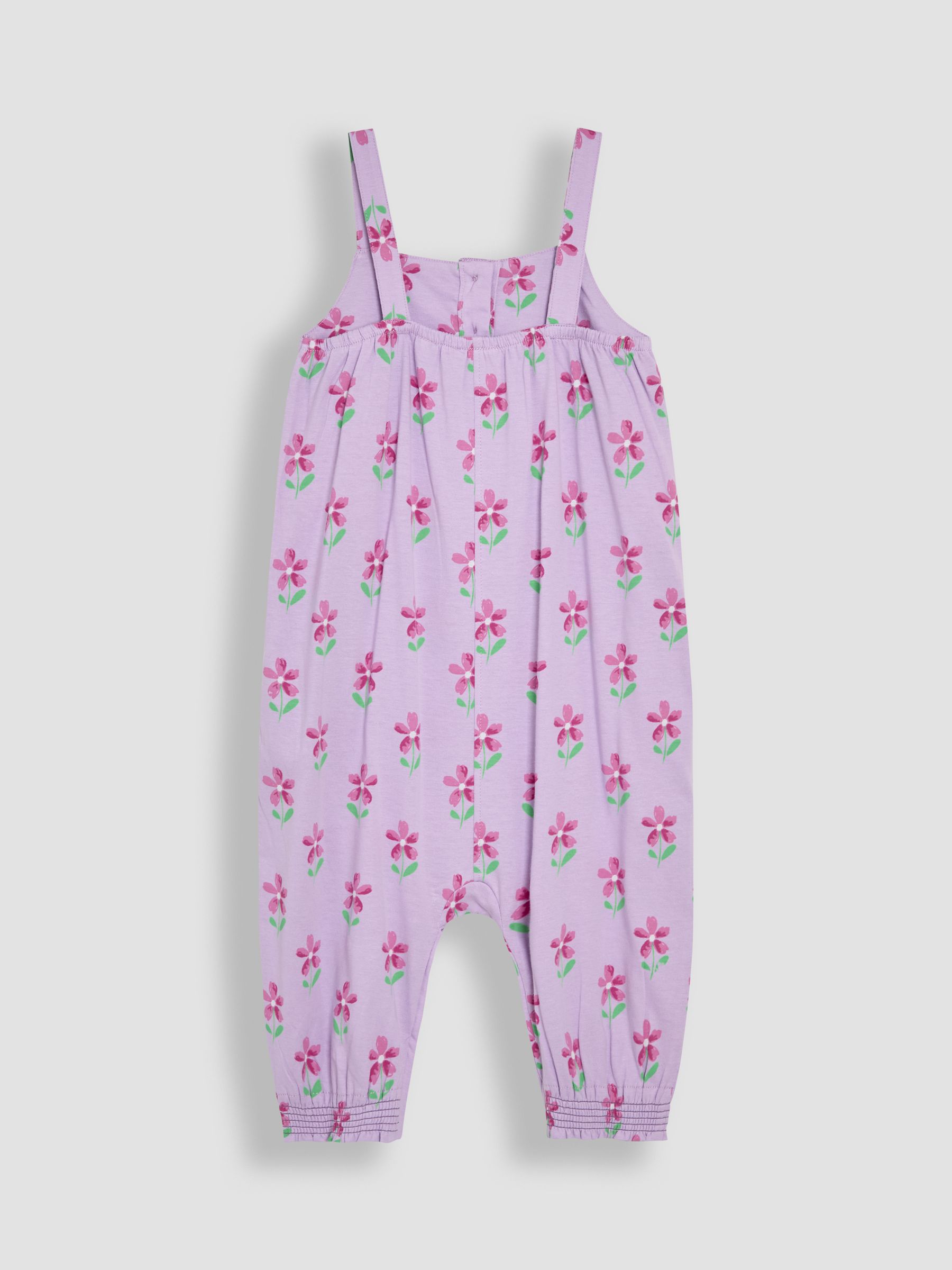 Lilac Purple Floral Button Front Jumpsuit - Image 2 of 3