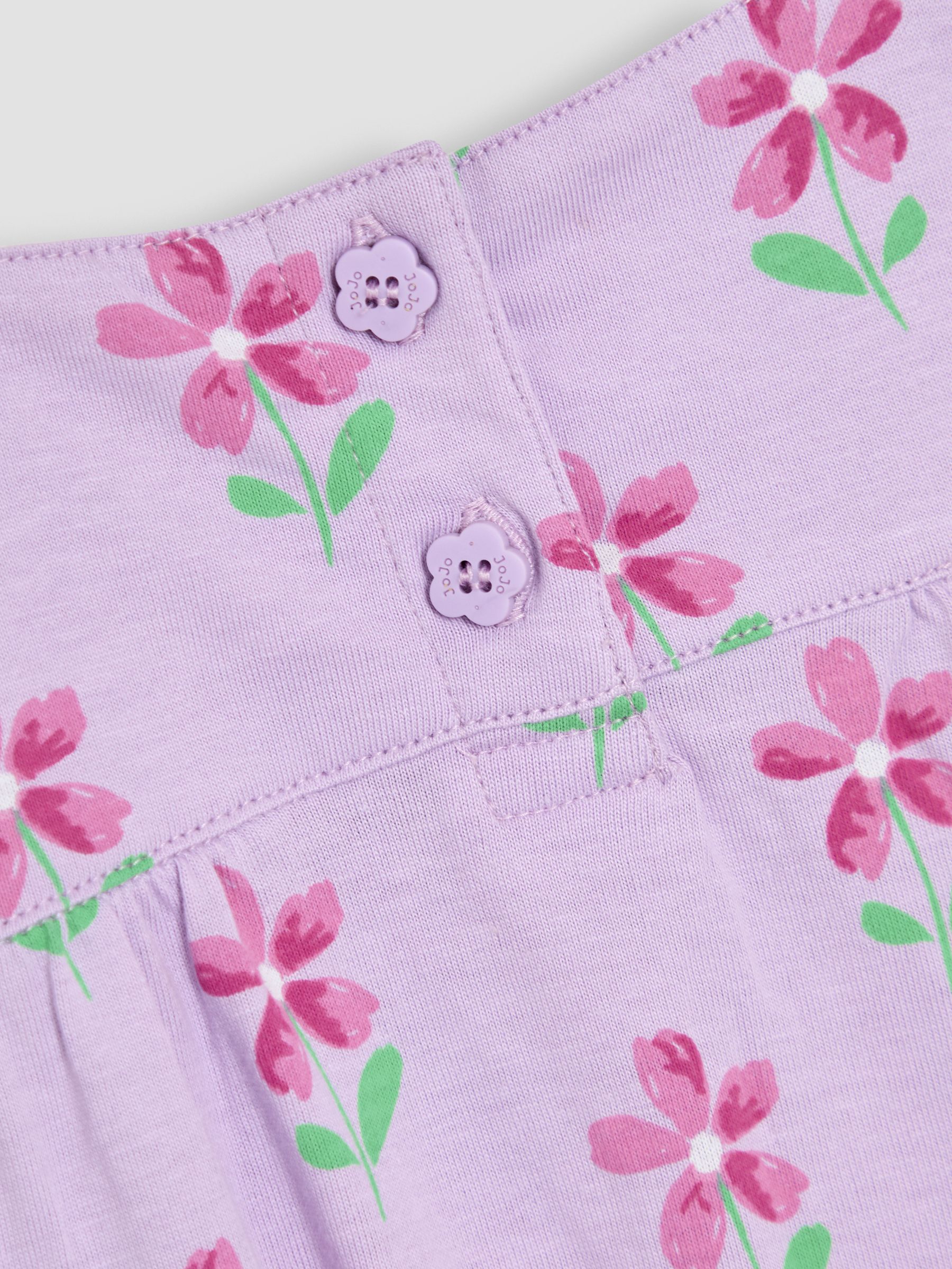 Lilac Purple Floral Button Front Jumpsuit - Image 3 of 3
