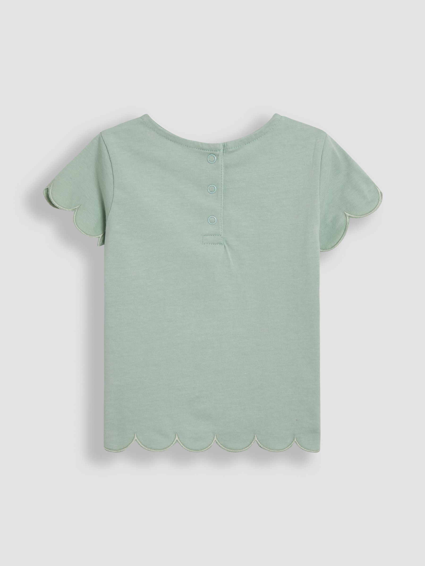 Green Fairy & Daisy 100% Cotton Scallop Hem Appliqué Pocket T-Shirt - Image 3 of 3