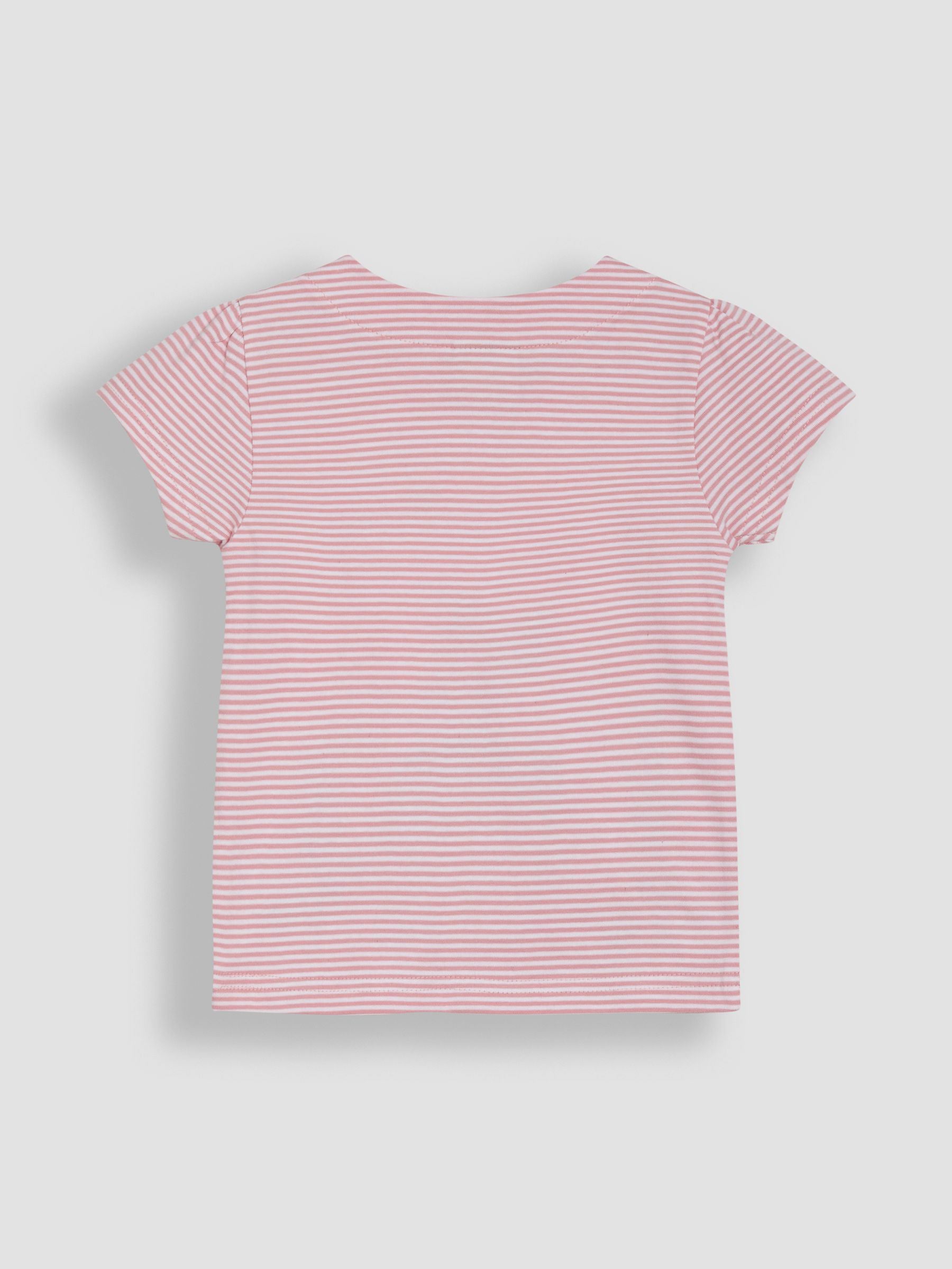 Pink Strawberry Print Appliqué 100% Cotton T-Shirt - Image 2 of 3