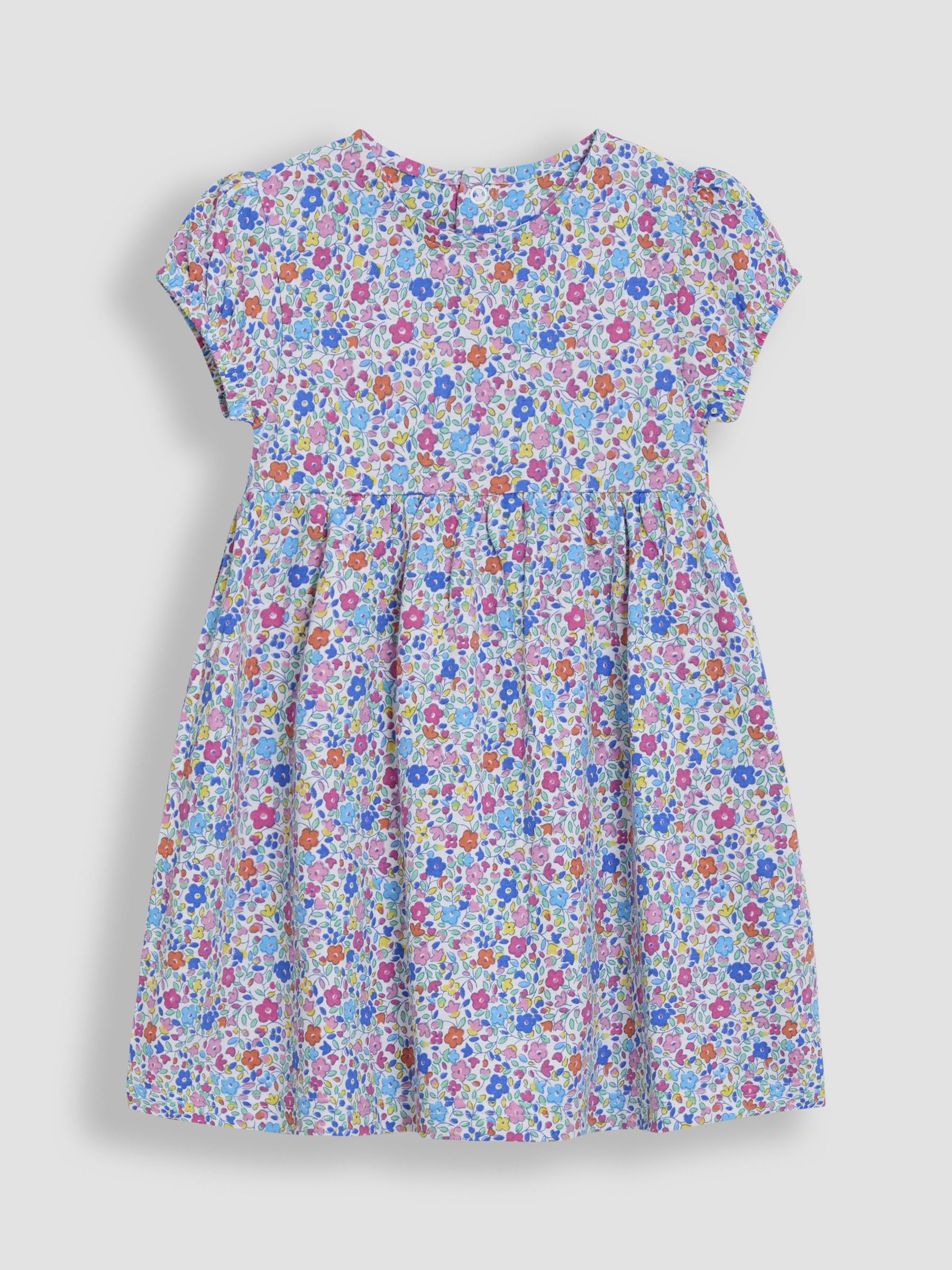 Fuchsia Pink Ditsy Floral Print 100% Cotton Dress - Image 1 of 3