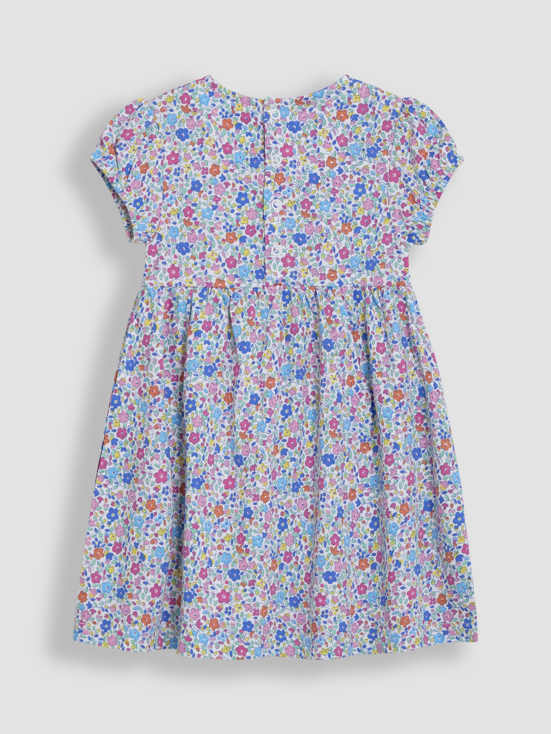 Fuchsia Pink Ditsy Floral Print 100% Cotton Dress - Image 2 of 3