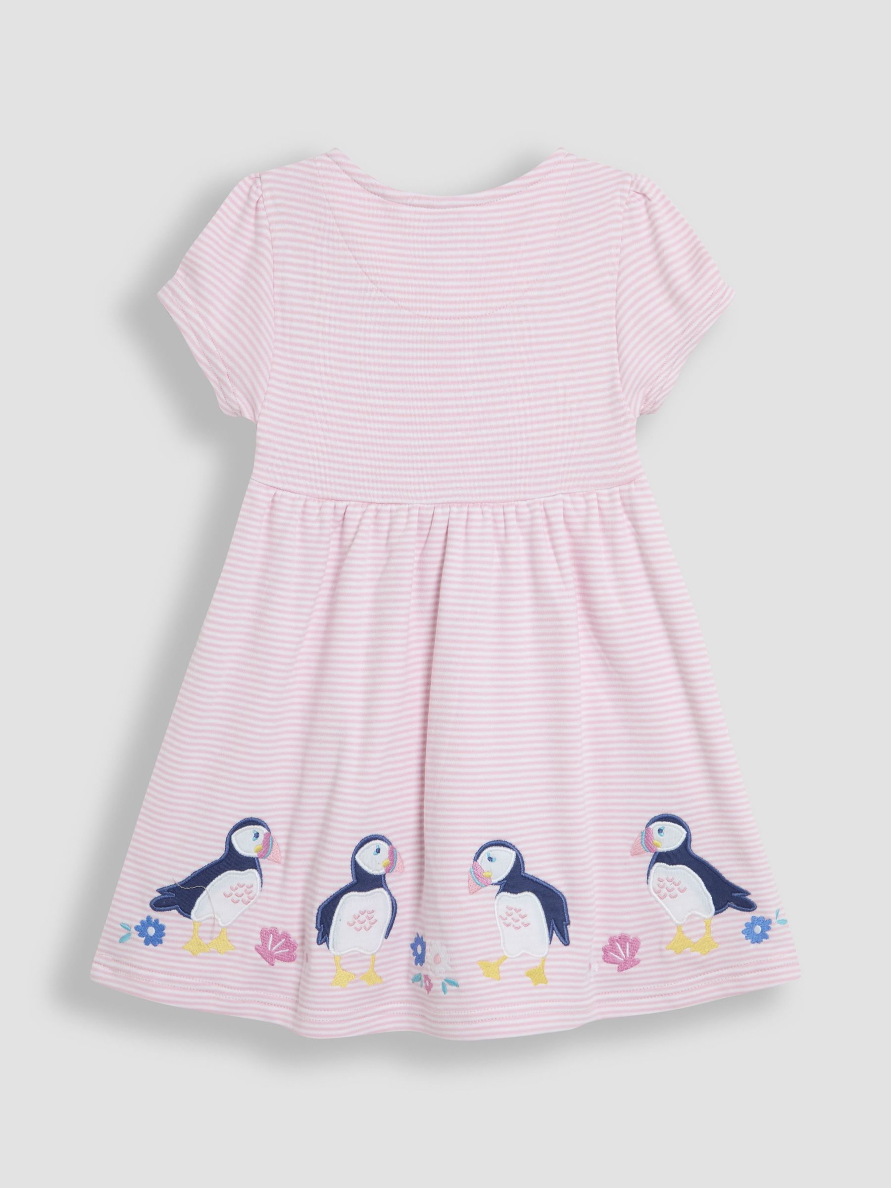 Pink Puffin Appliqué Button Front Dress - Image 2 of 3
