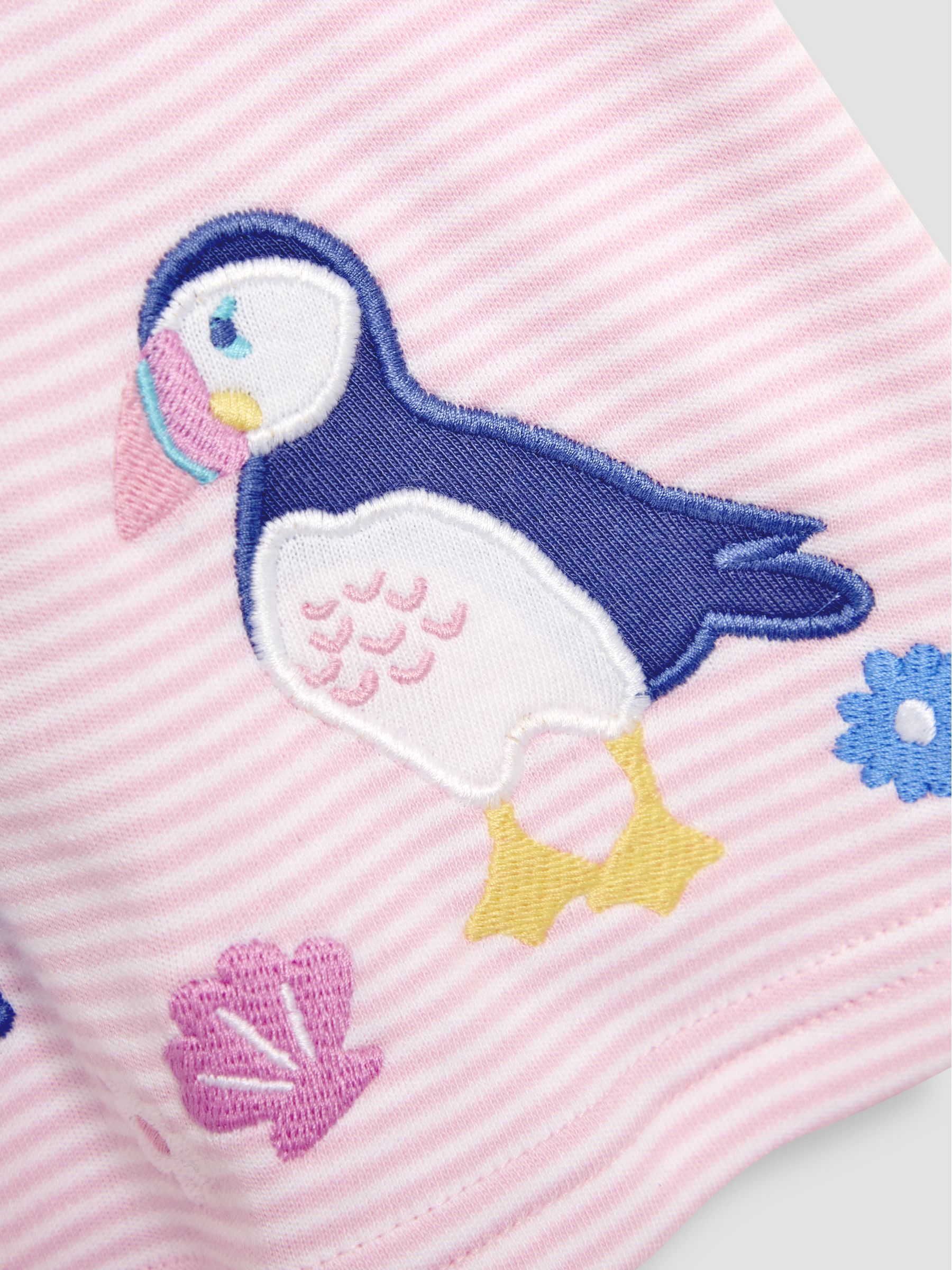 Pink Puffin Appliqué Button Front Dress - Image 3 of 3