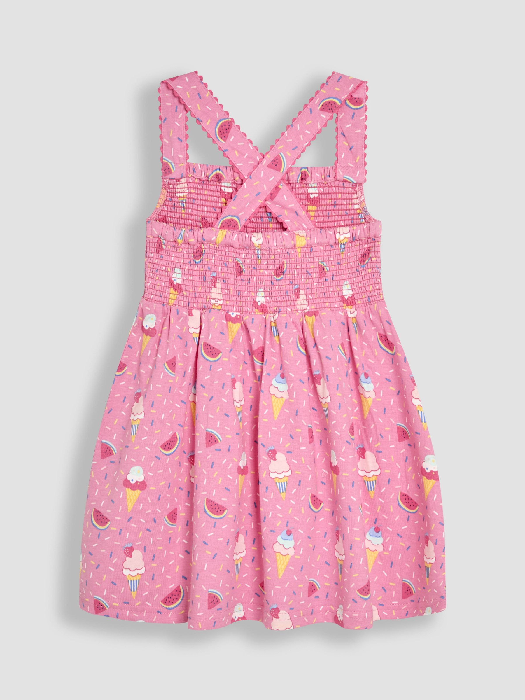 Pink Ice Cream Cross Back Smocked Dress - Image 3 of 3