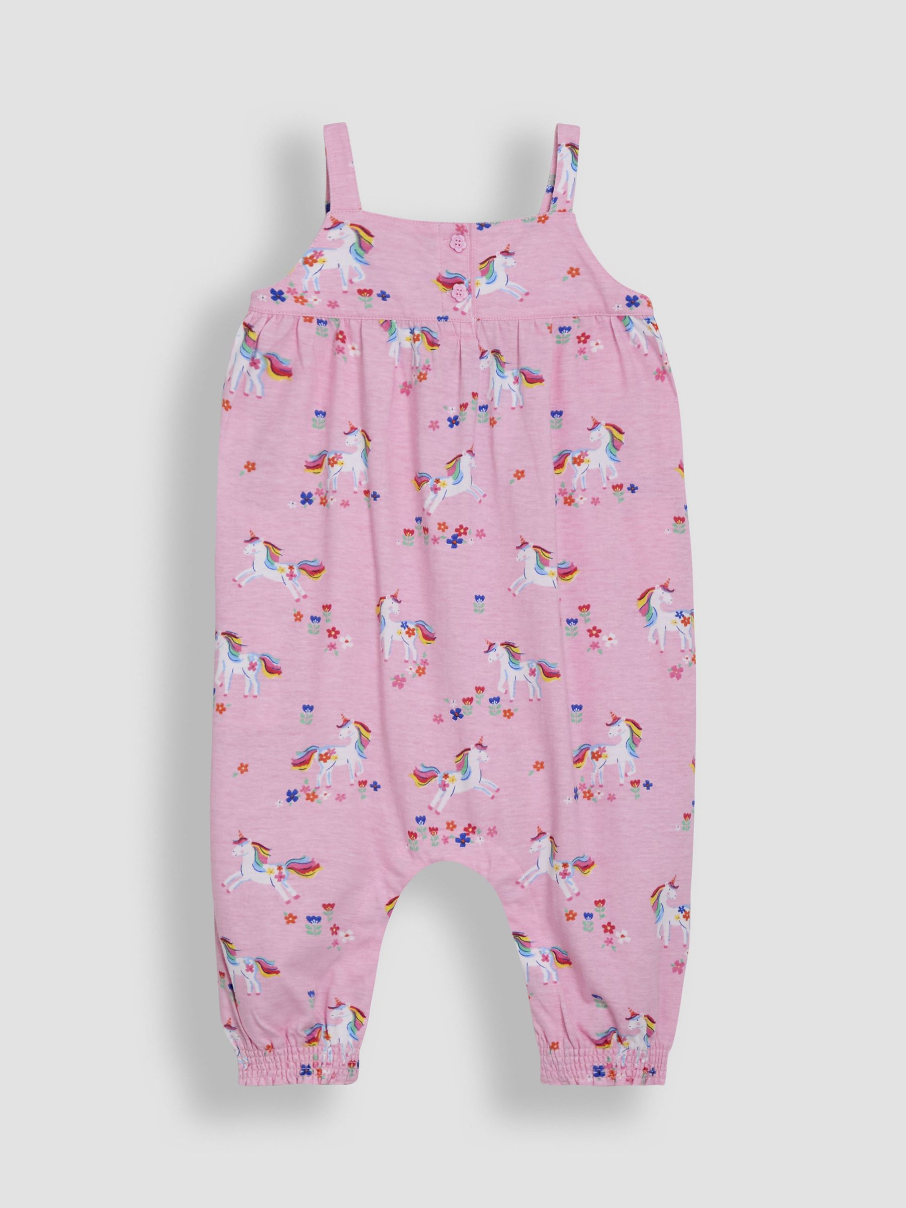 Pink Unicorn Button Front Jumpsuit - Image 1 of 3