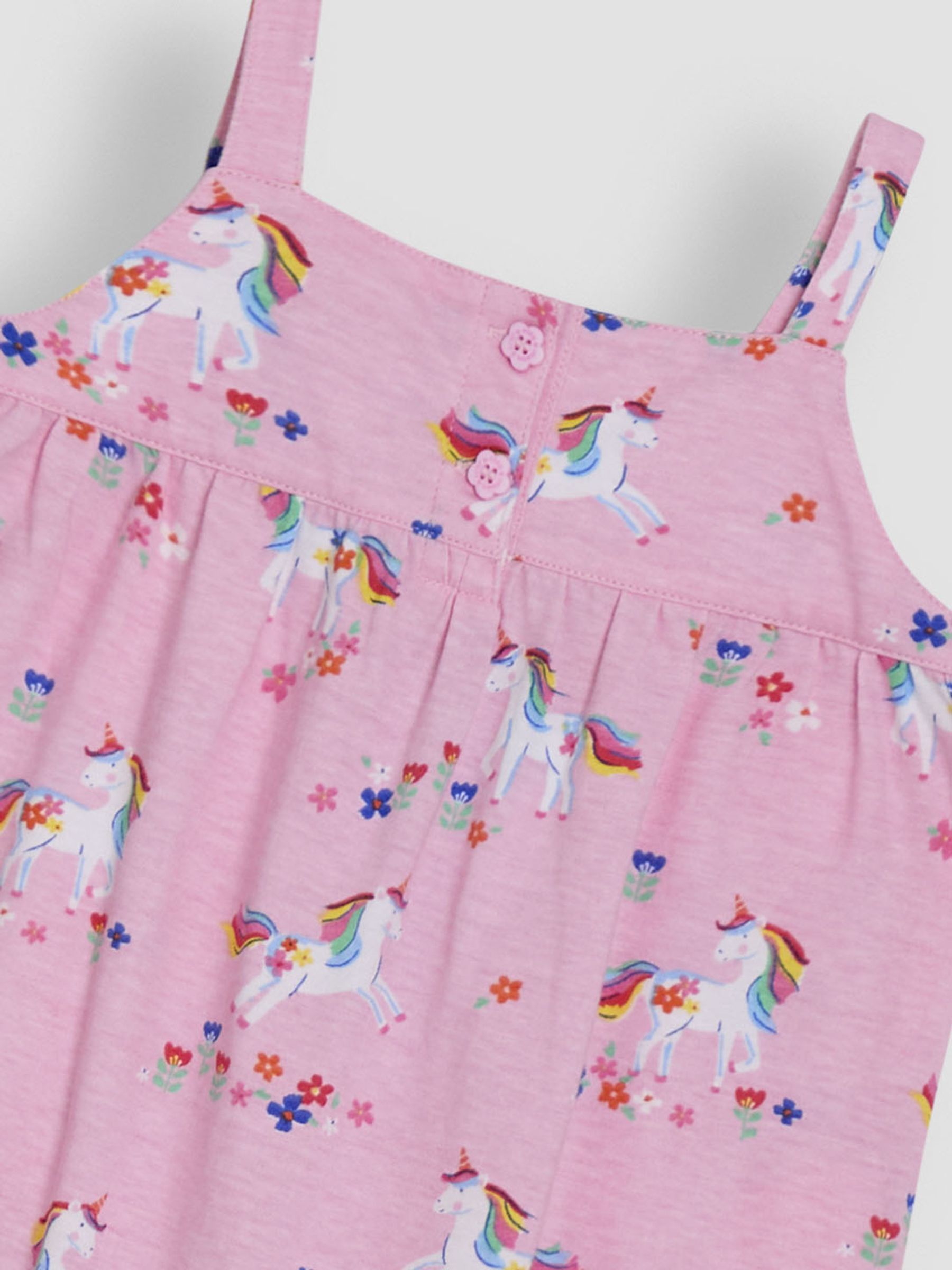 Pink Unicorn Button Front Jumpsuit - Image 2 of 3