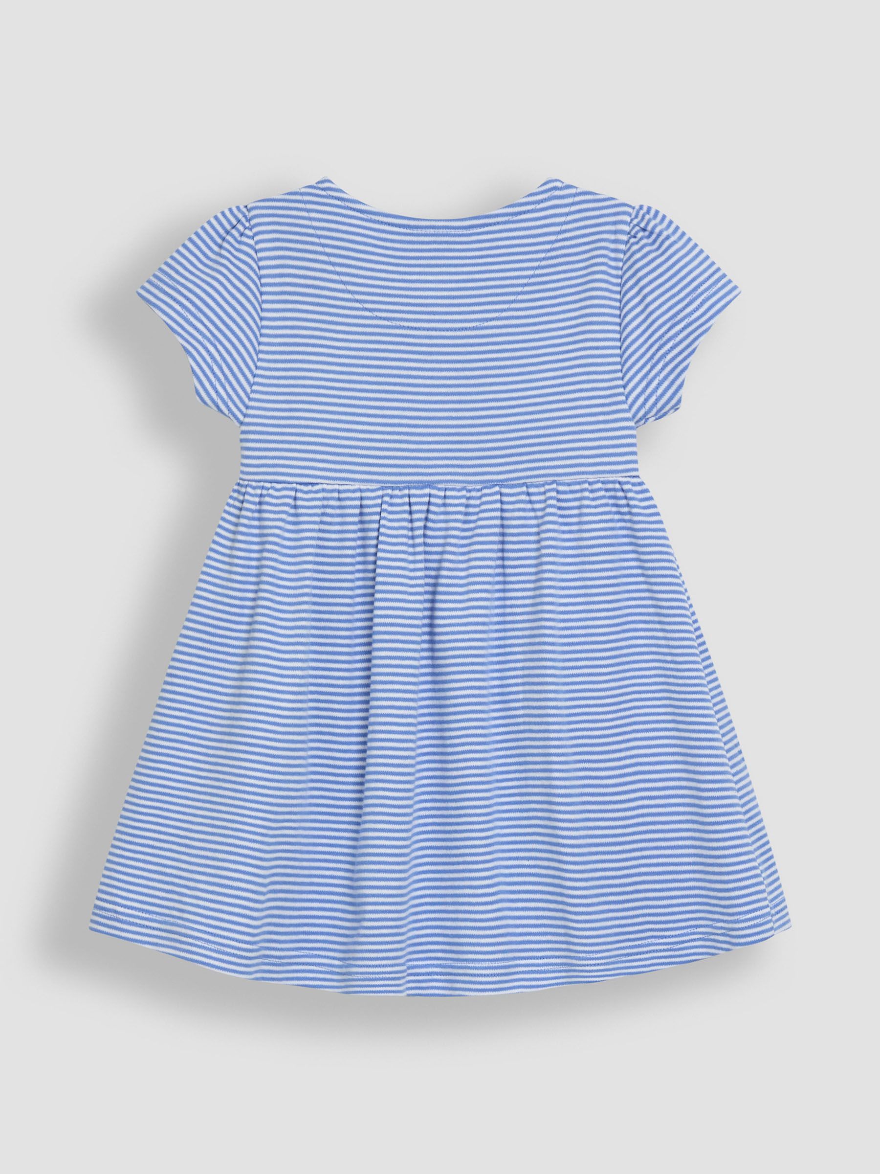 Blue Daisy Pocket Appliqué Button Front Dress - Image 3 of 3