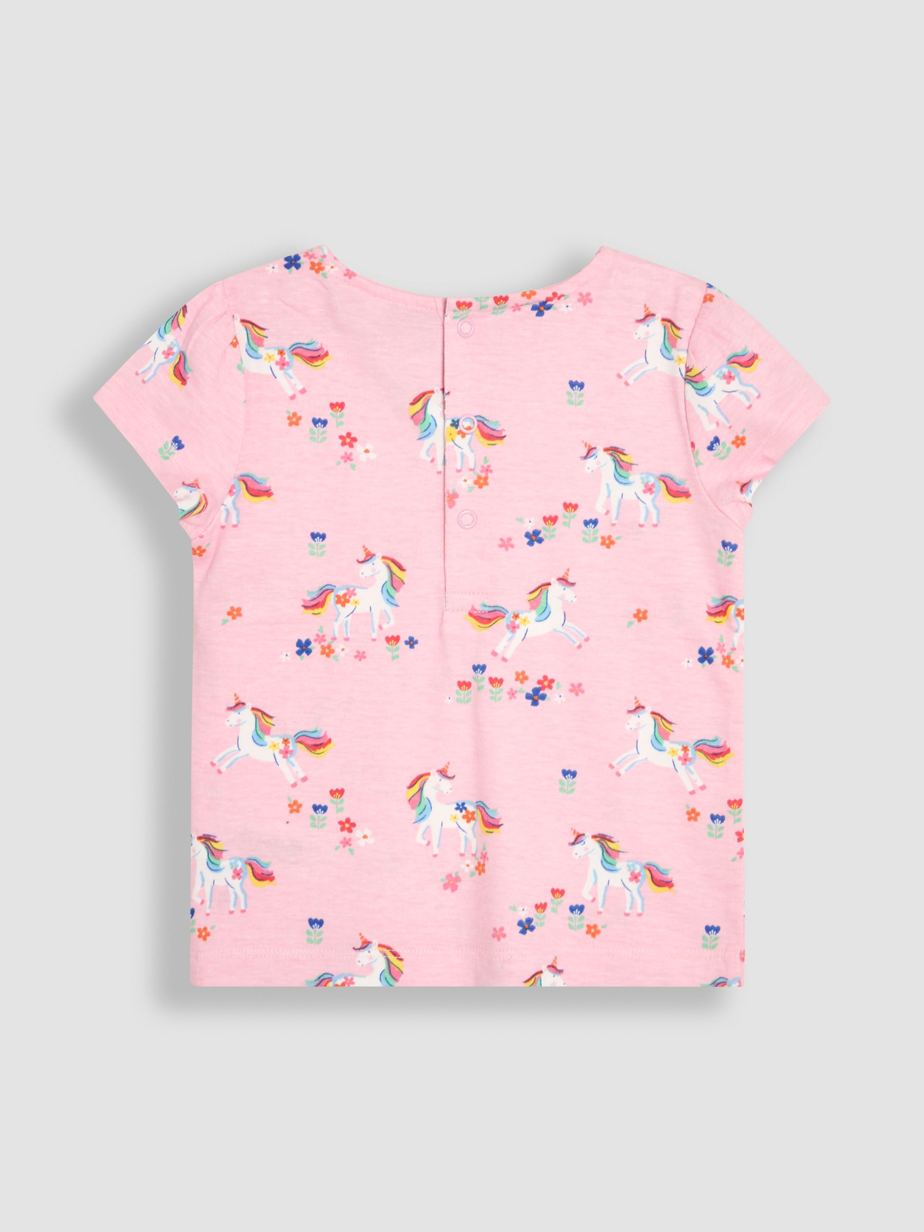 Fuchsia Pink Unicorn Applique Printed T-Shirts 2 Pack - Image 5 of 7