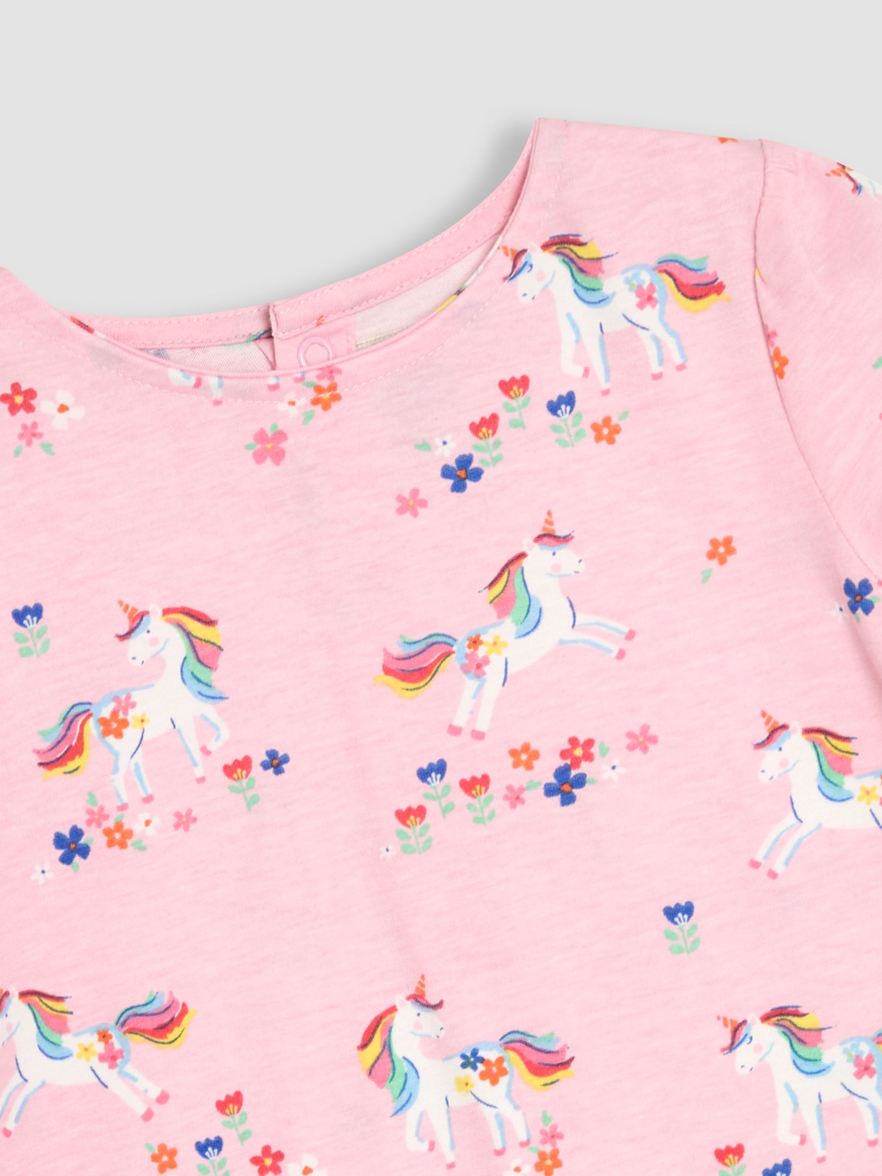 Fuchsia Pink Unicorn Applique Printed T-Shirts 2 Pack - Image 7 of 7