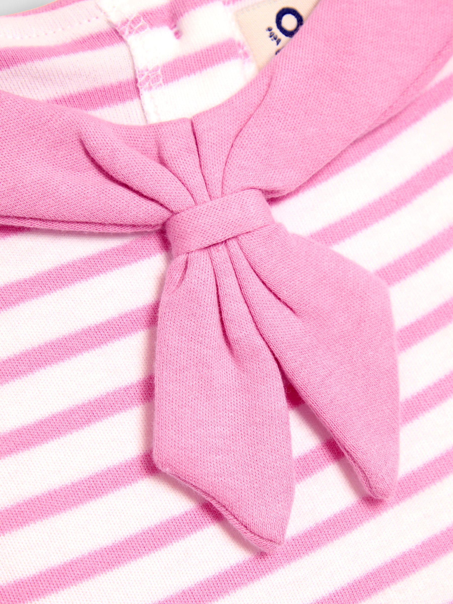 Pink Stripe Short Sleeve Sailor 100% Cotton Dress - Image 3 of 3
