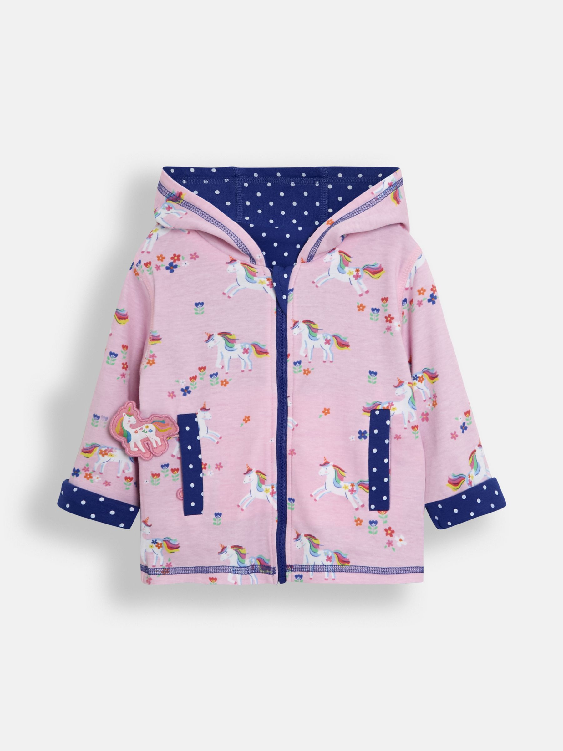 Blue Unicorn Appliqué Reversible Hoodie - Image 4 of 8