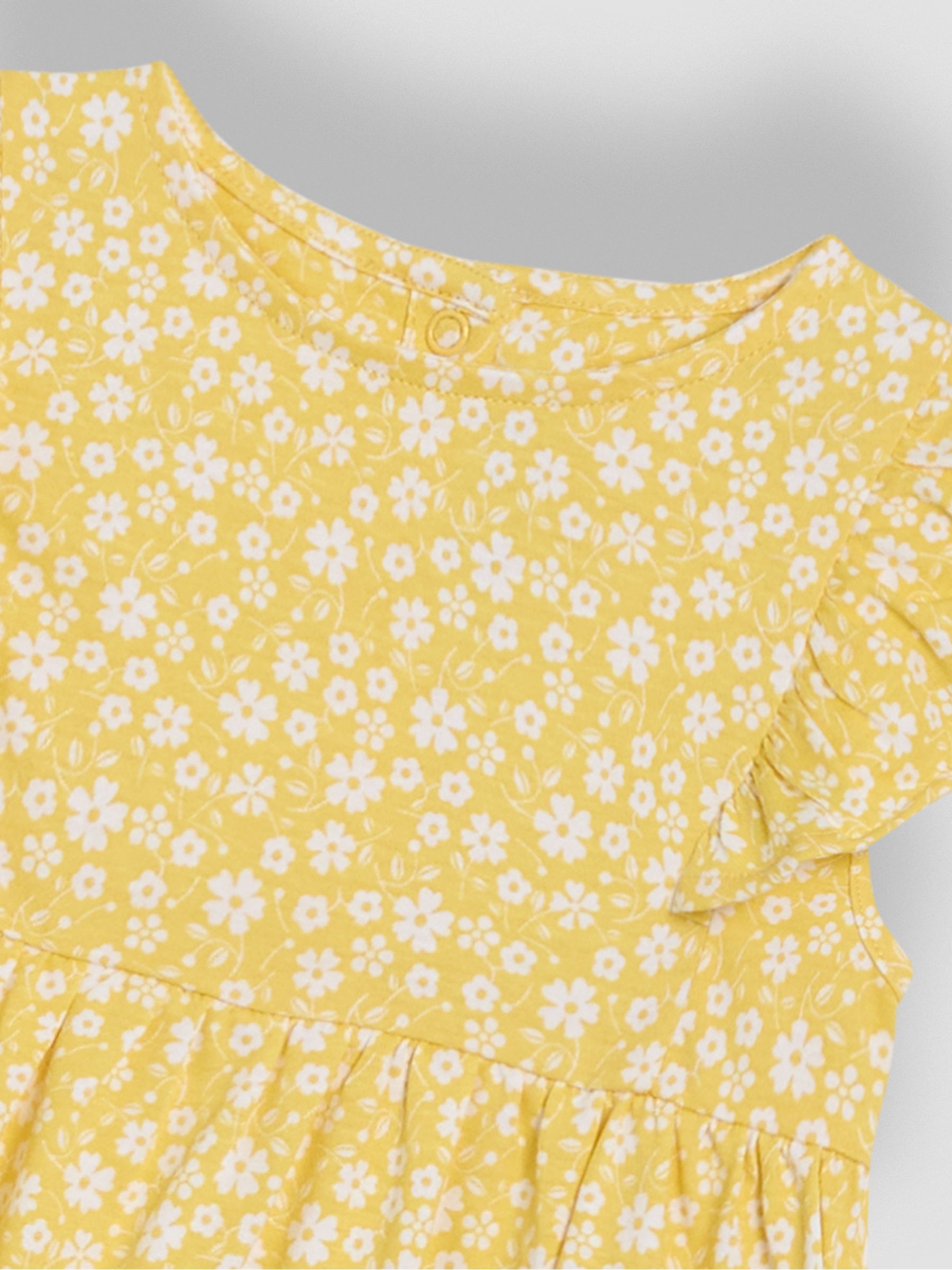 Yellow Ditsy Floral Print 100% Cotton Dress - Image 4 of 4