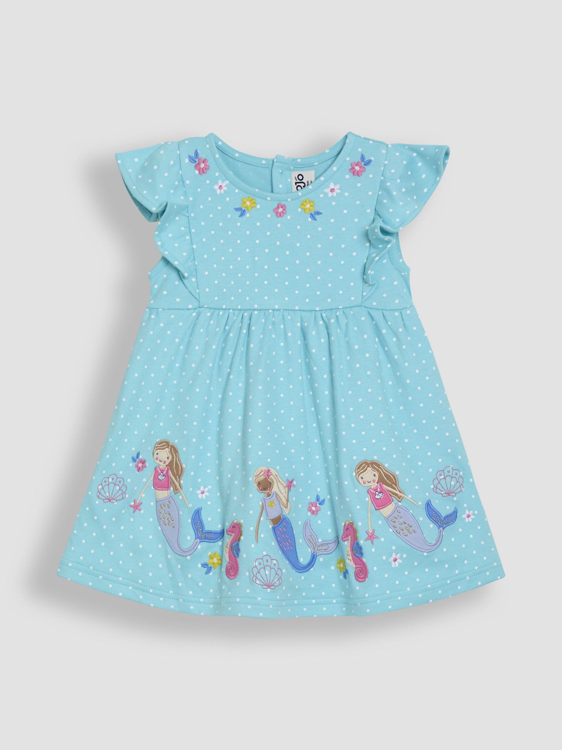 Aqua Blue Mermaid Appliqué Summer Dress - Image 1 of 3