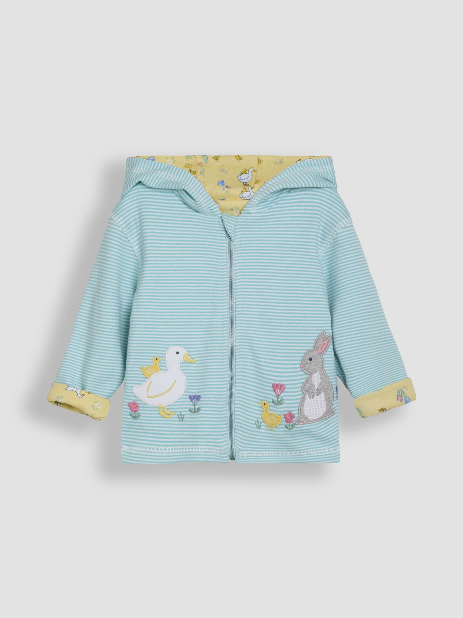 Cornflower Blue Duck & Friends Appliqué Reversible Hoodie - Image 2 of 7