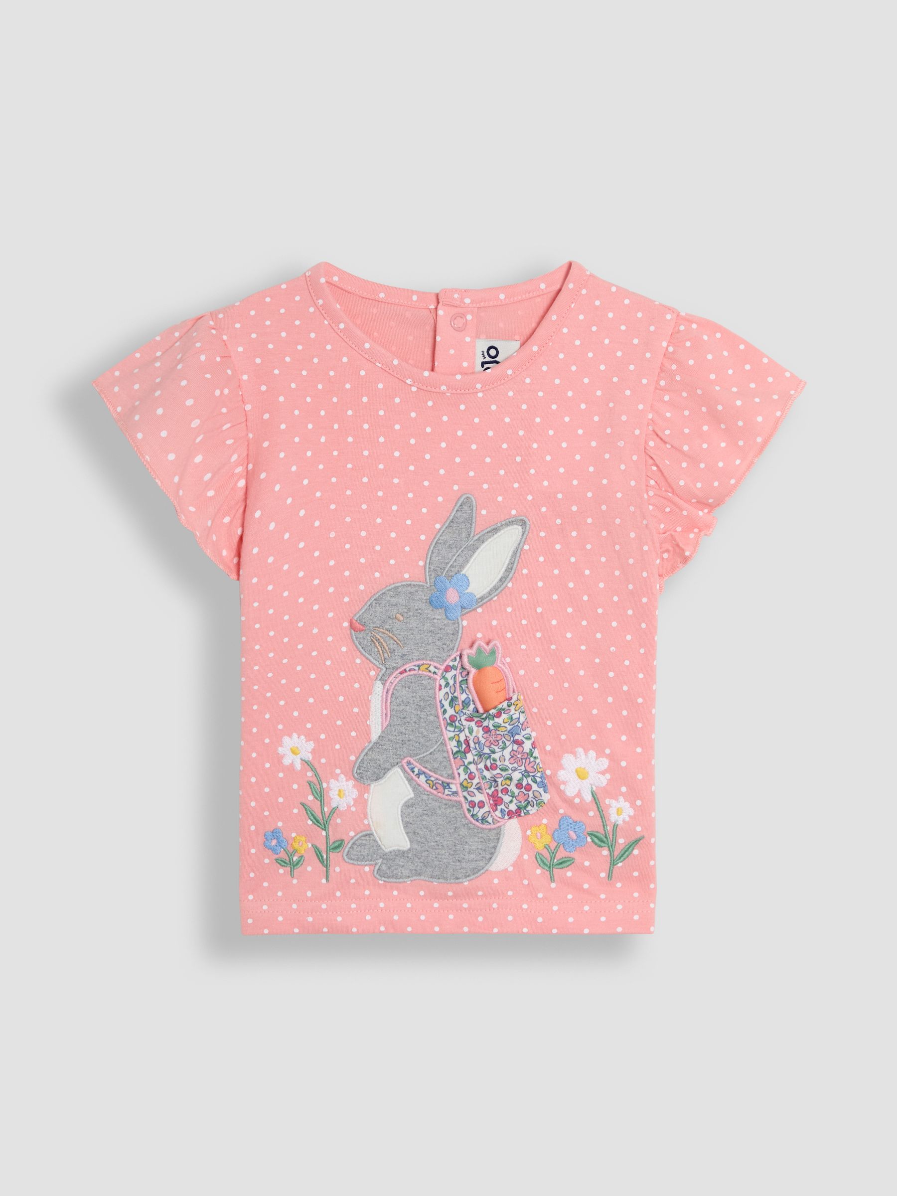 Pink Bunny Frill Sleeve T-Shirt - Image 1 of 3