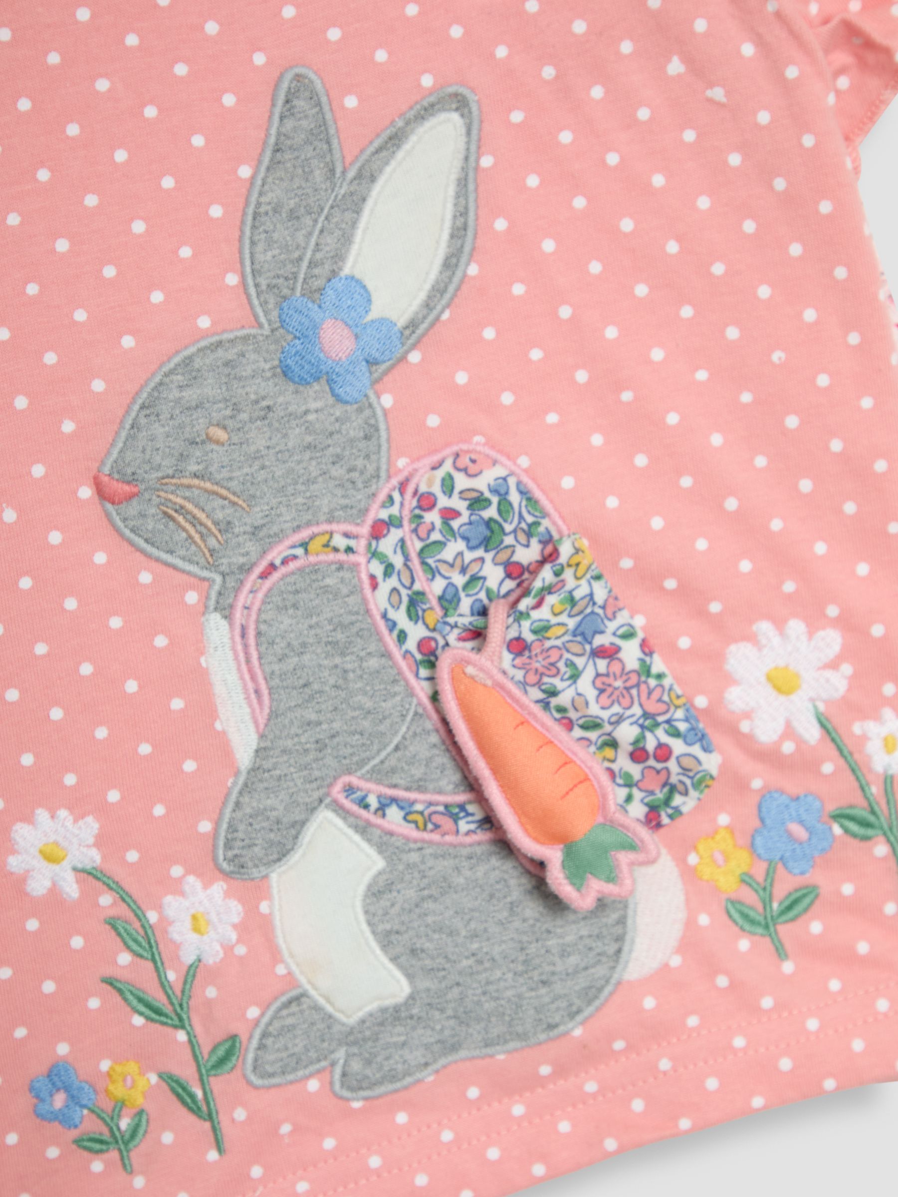 Pink Bunny Frill Sleeve T-Shirt - Image 3 of 3