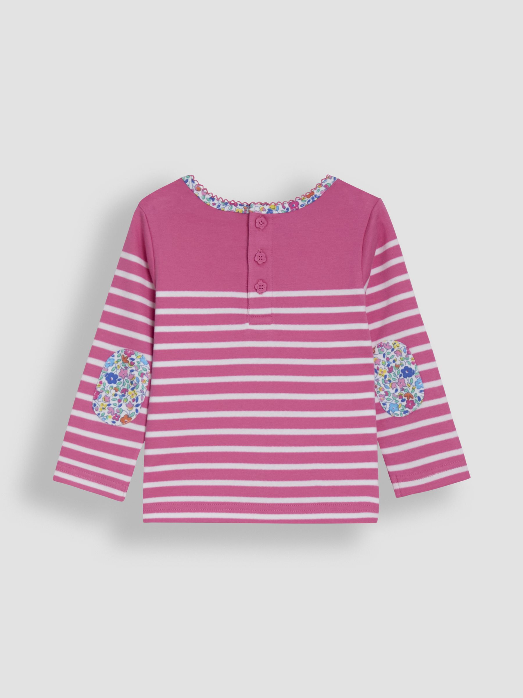 Raspberry Pink Unicorn Appliqué Pocket Breton Top - Image 2 of 3