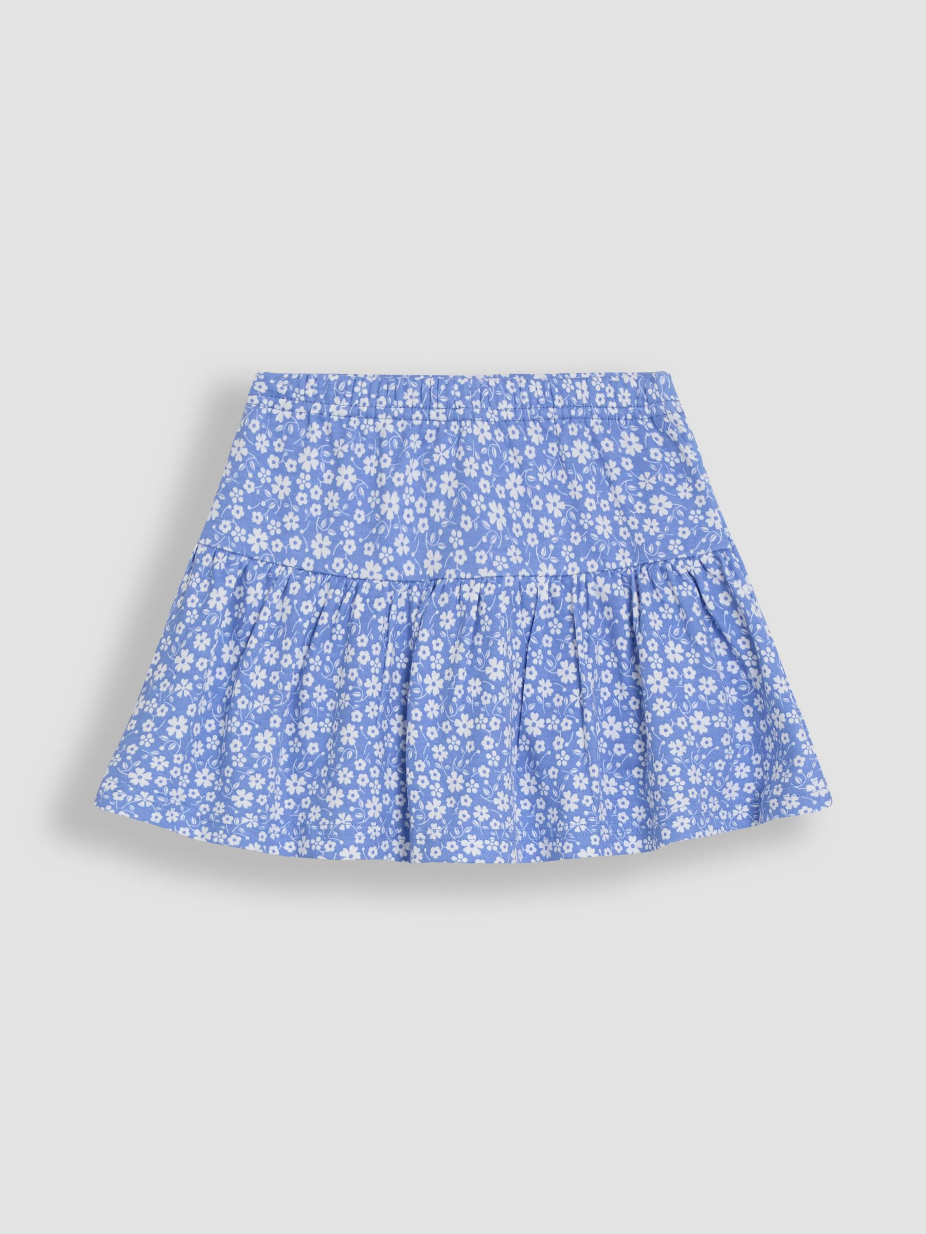 Cornflower Blue Ditsy Floral Printed 100% Cotton Skort - Image 2 of 3