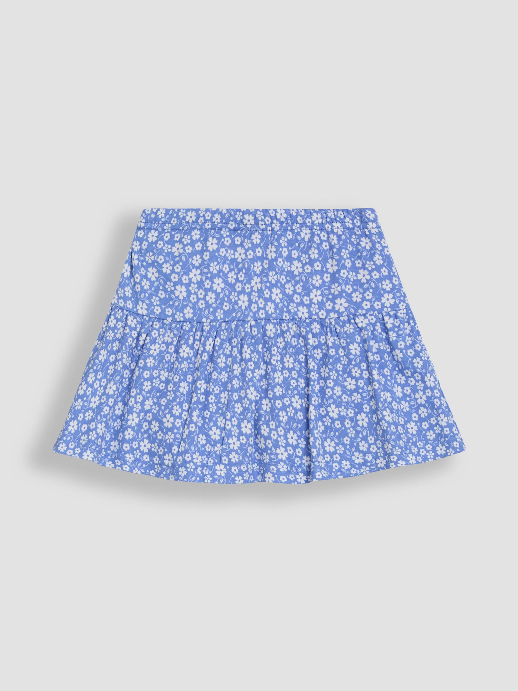 Cornflower Blue Ditsy Floral Printed 100% Cotton Skort - Image 3 of 3
