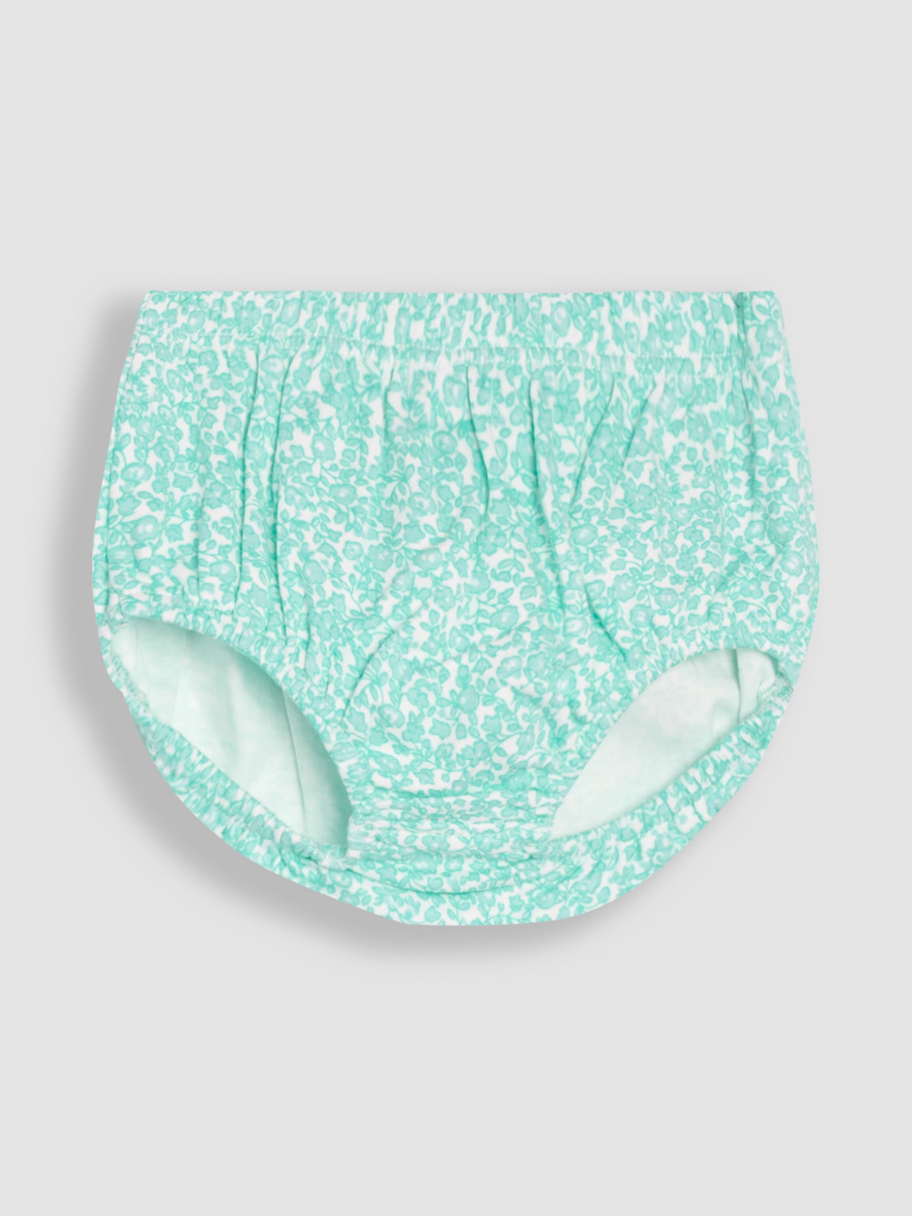 Duck Egg Blue Ditsy Floral Smocked Jersey Dress - Image 4 of 5