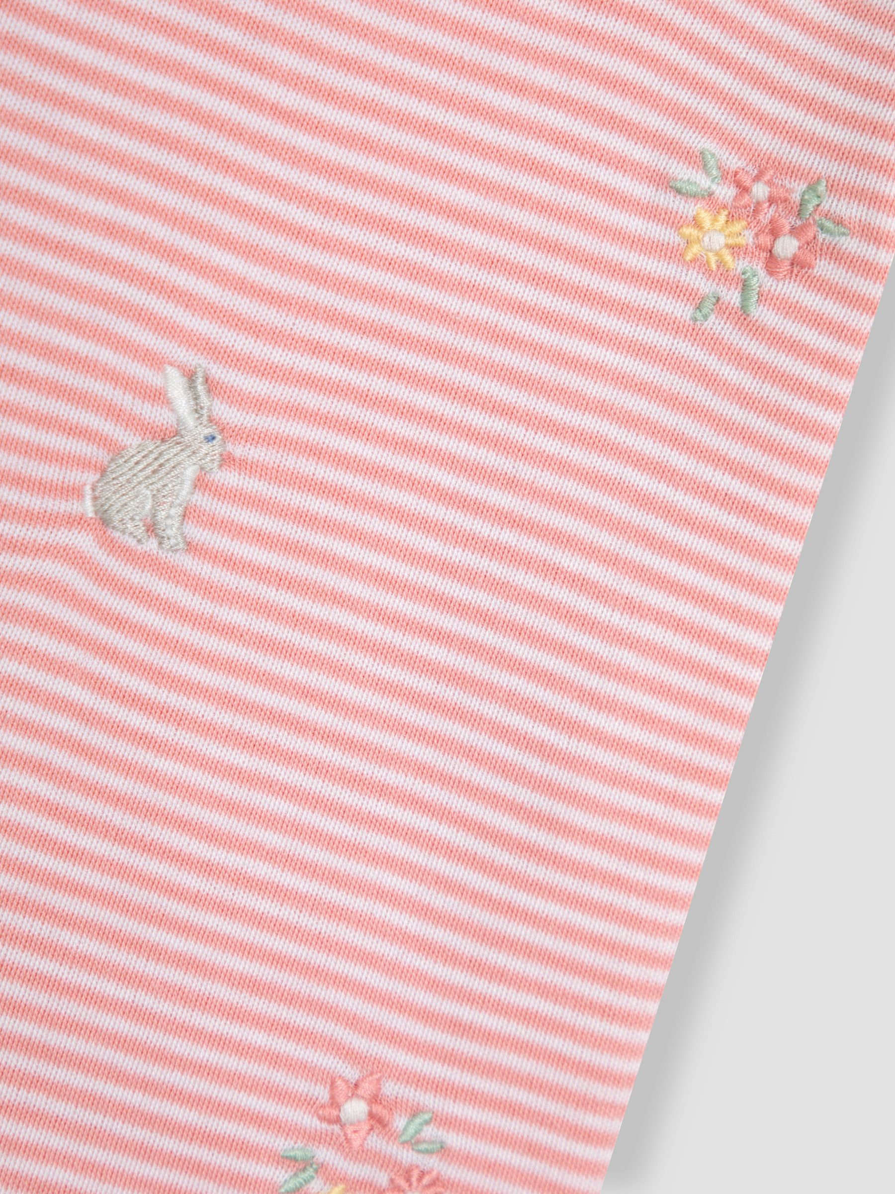 Pink Bunny Floral Embroidered Peter Pan Collar T-Shirt - Image 3 of 3