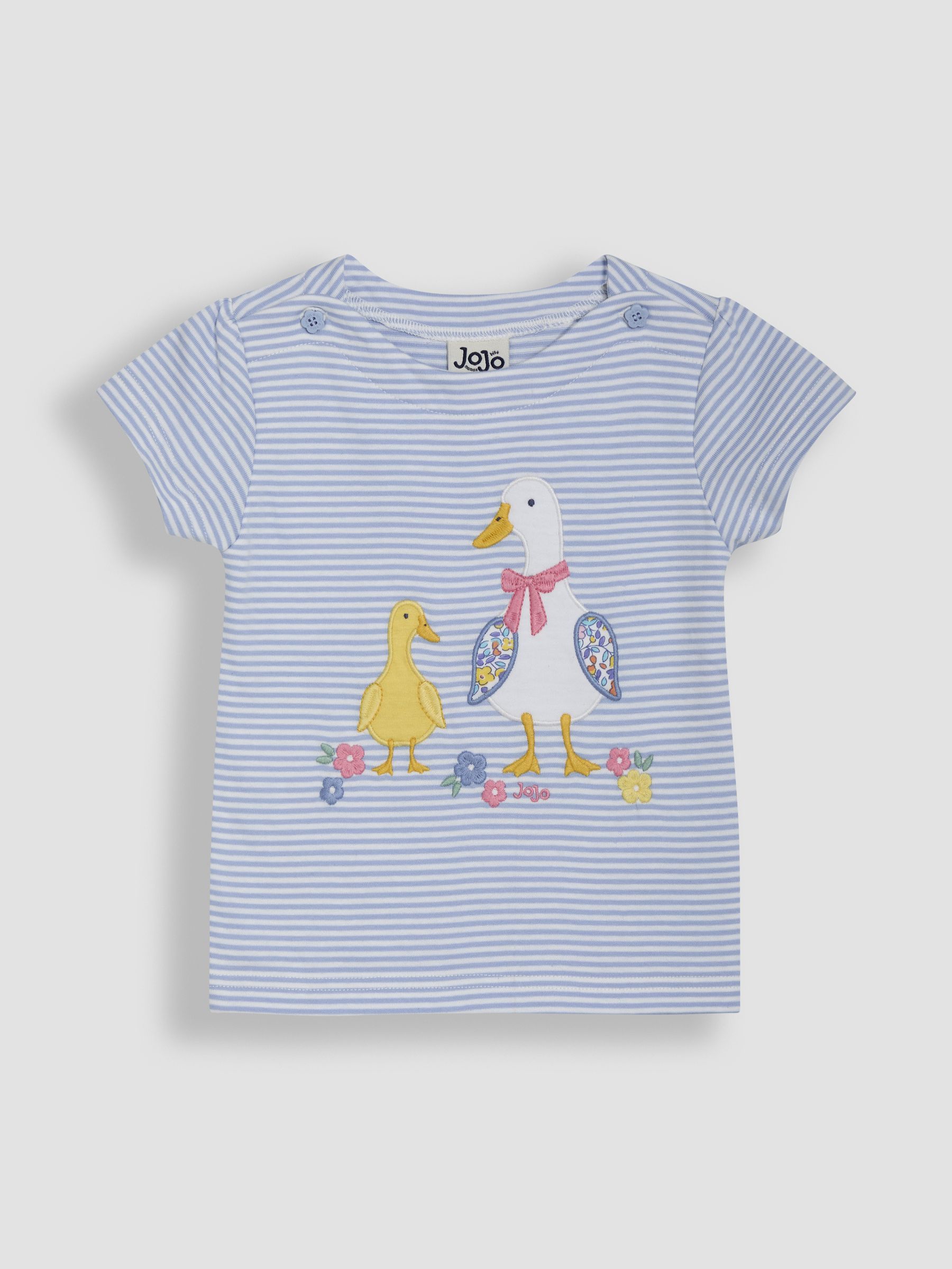 Blue Duck Print Appliqué 100% Cotton T-Shirt - Image 1 of 3