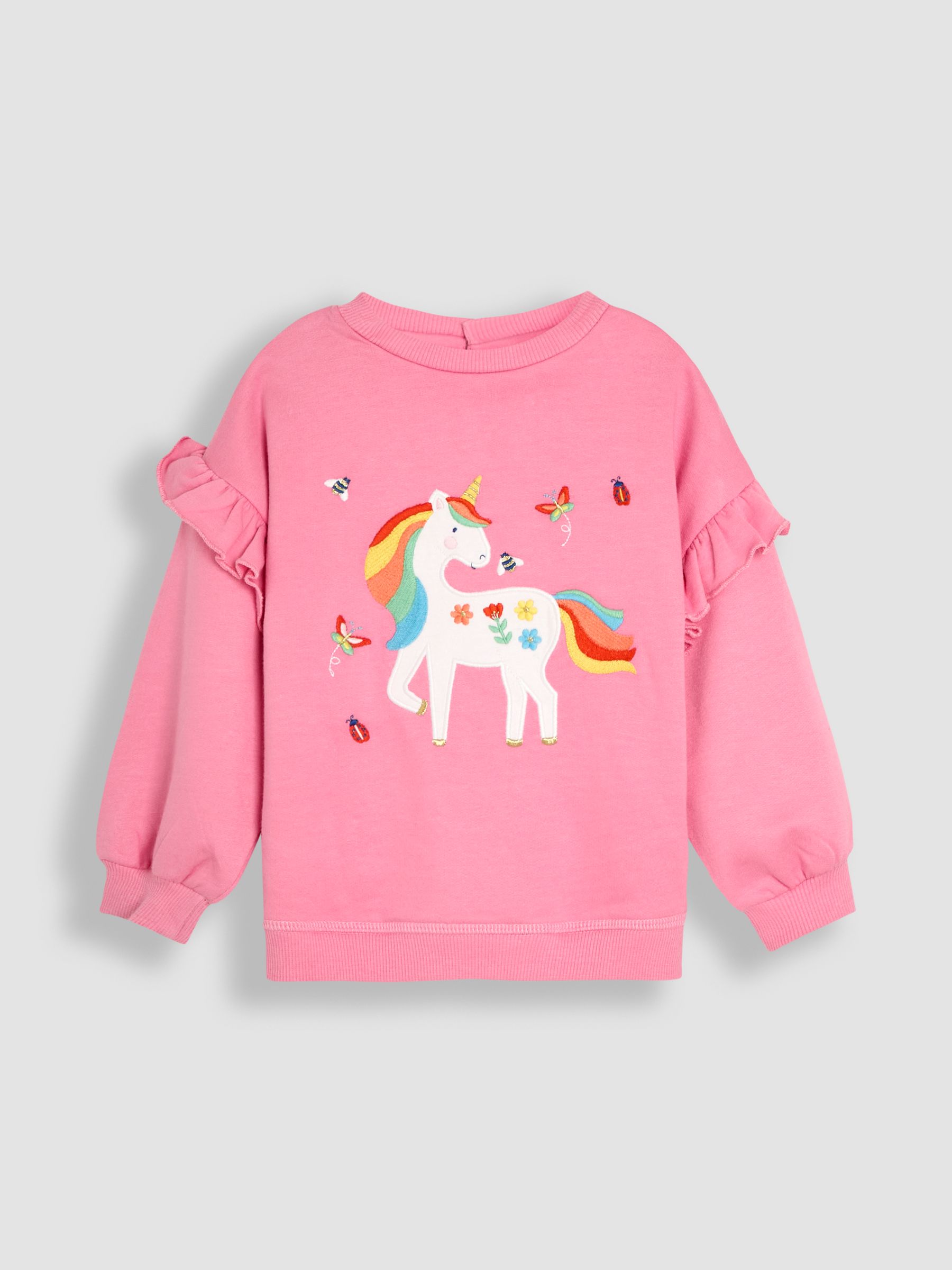 Fuchsia Unicorn Appliqué Frill Sweatshirt & Leggings Set 2 Piece - Image 2 of 6