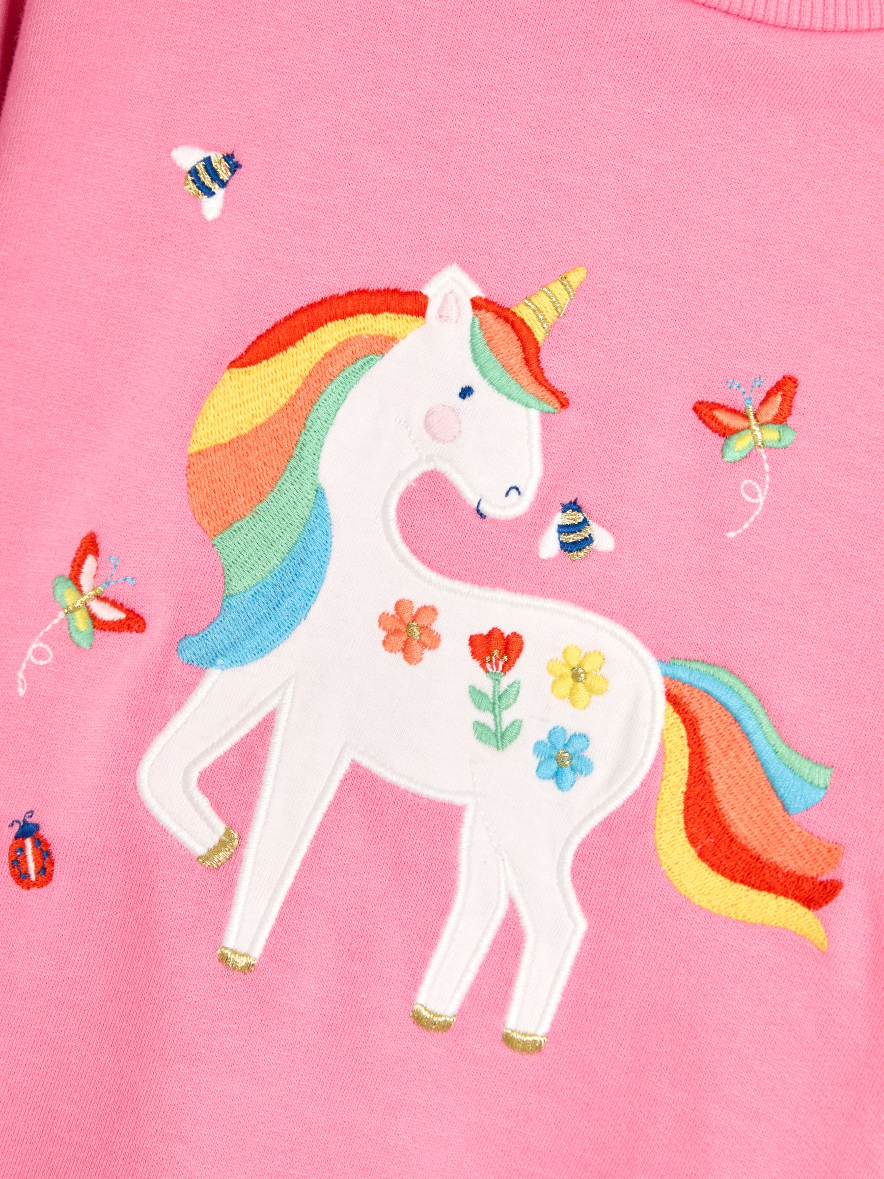 Fuchsia Unicorn Appliqué Frill Sweatshirt & Leggings Set 2 Piece - Image 6 of 6