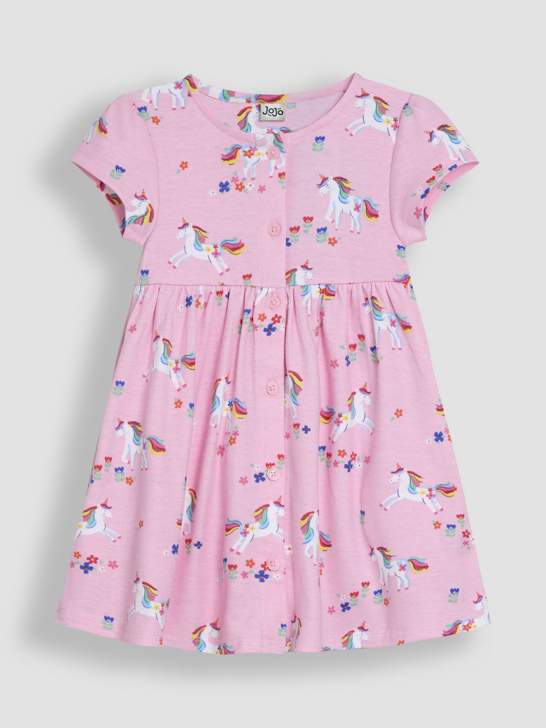 Pink Unicorn Button Through Dress - Image 2 of 3